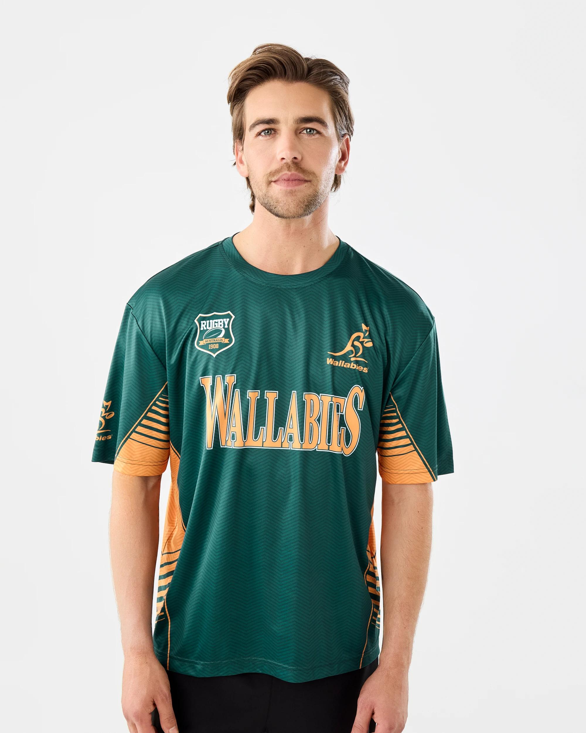 1 Wallabies Rugby Adult T-shirt Green, 1 of 7