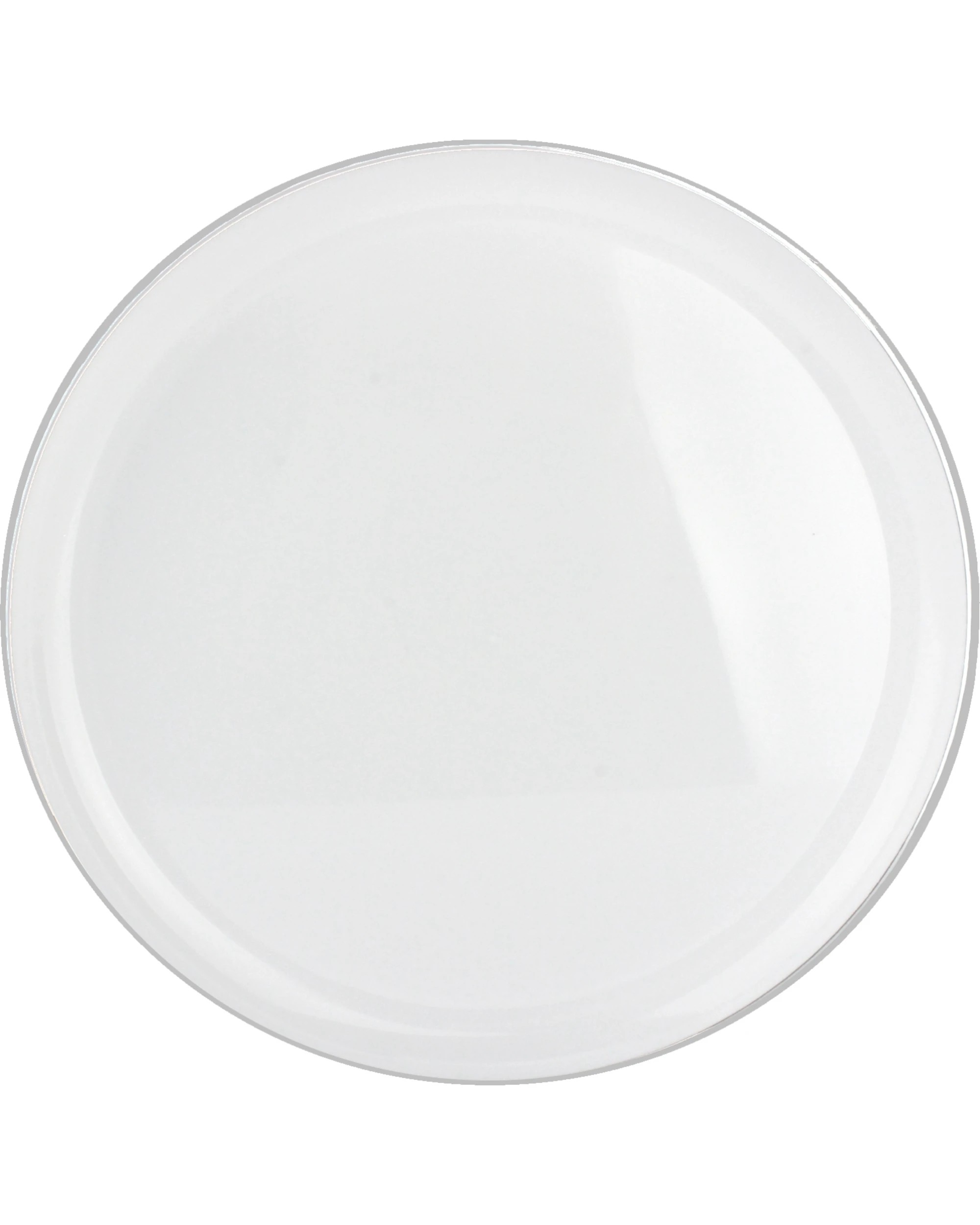 1 Partyware White With Silver Trim Plastic Plates 21cm Pack of 10 - White, Silver, 1 of 2