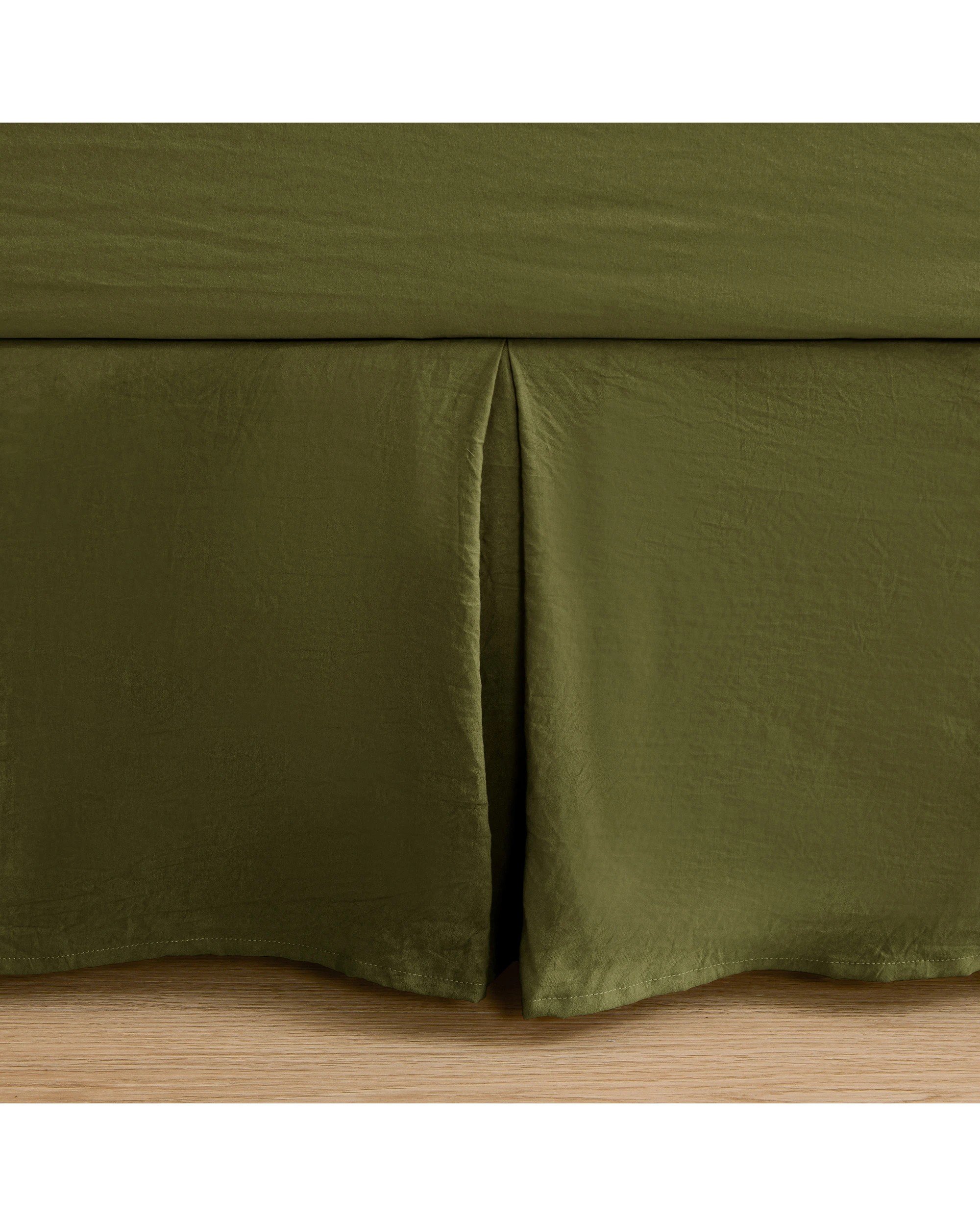 6 Dreamaker Superfine Washed Microfibre Pleated Valance - Double Bed - Olive, 6 of 9