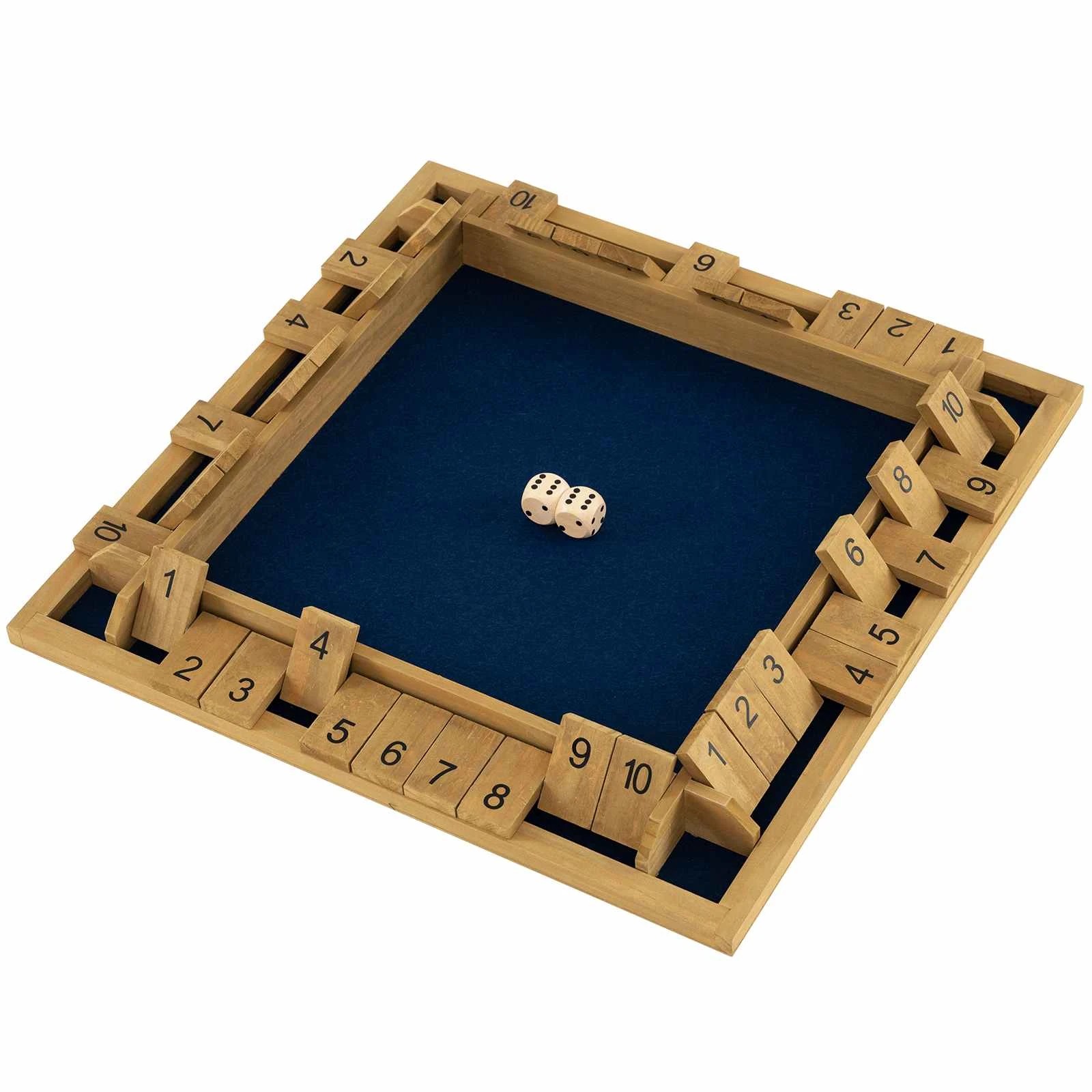 1 Costway Shut The Box Game 2-4 Player 60cm Extra Large Wood Board 10 Numbers Educational Toy, 1 of 2
