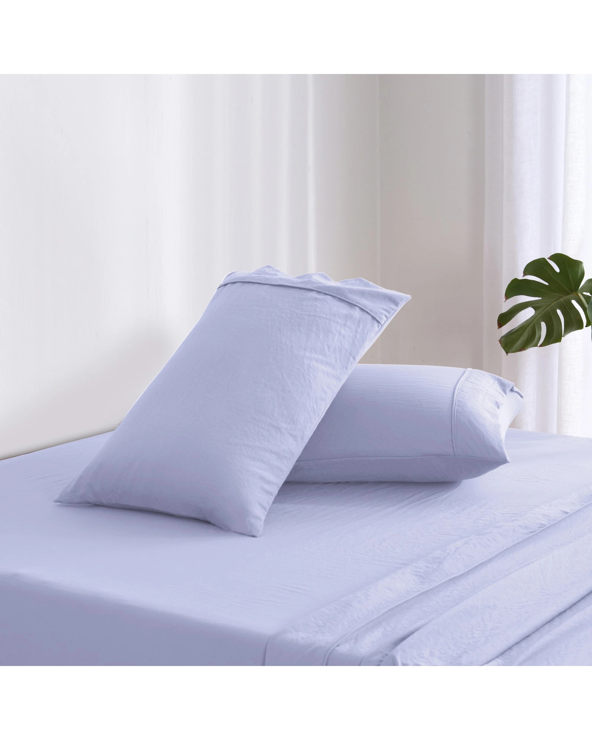 2 Dreamaker Superfine Washed Microfibre Standard Pillowcase Twin Pack - Lilac, 2 of 6