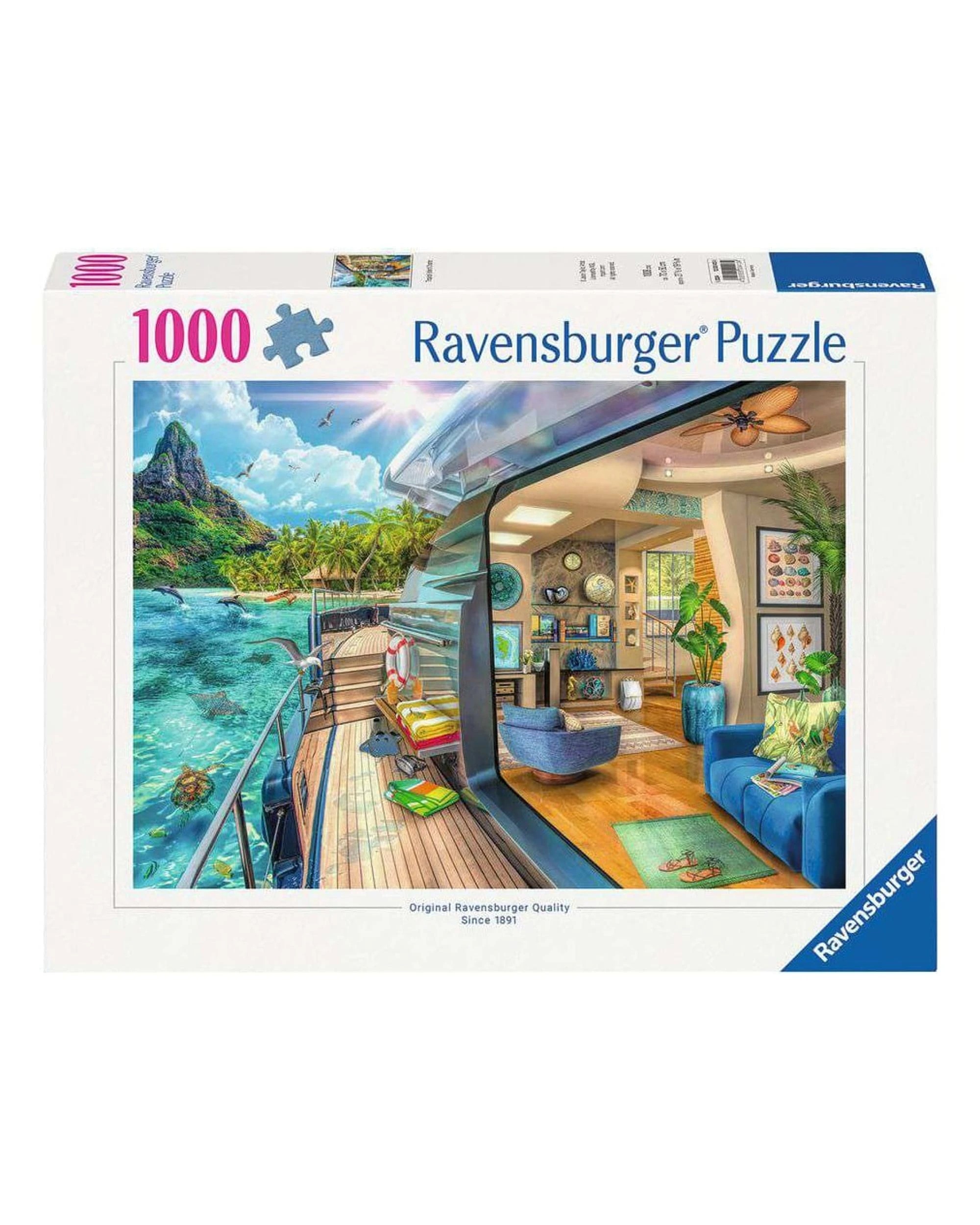 1 Ravensburger Tropical Island Charter 1000 Piece Jigsaw Puzzle, 1 of 2