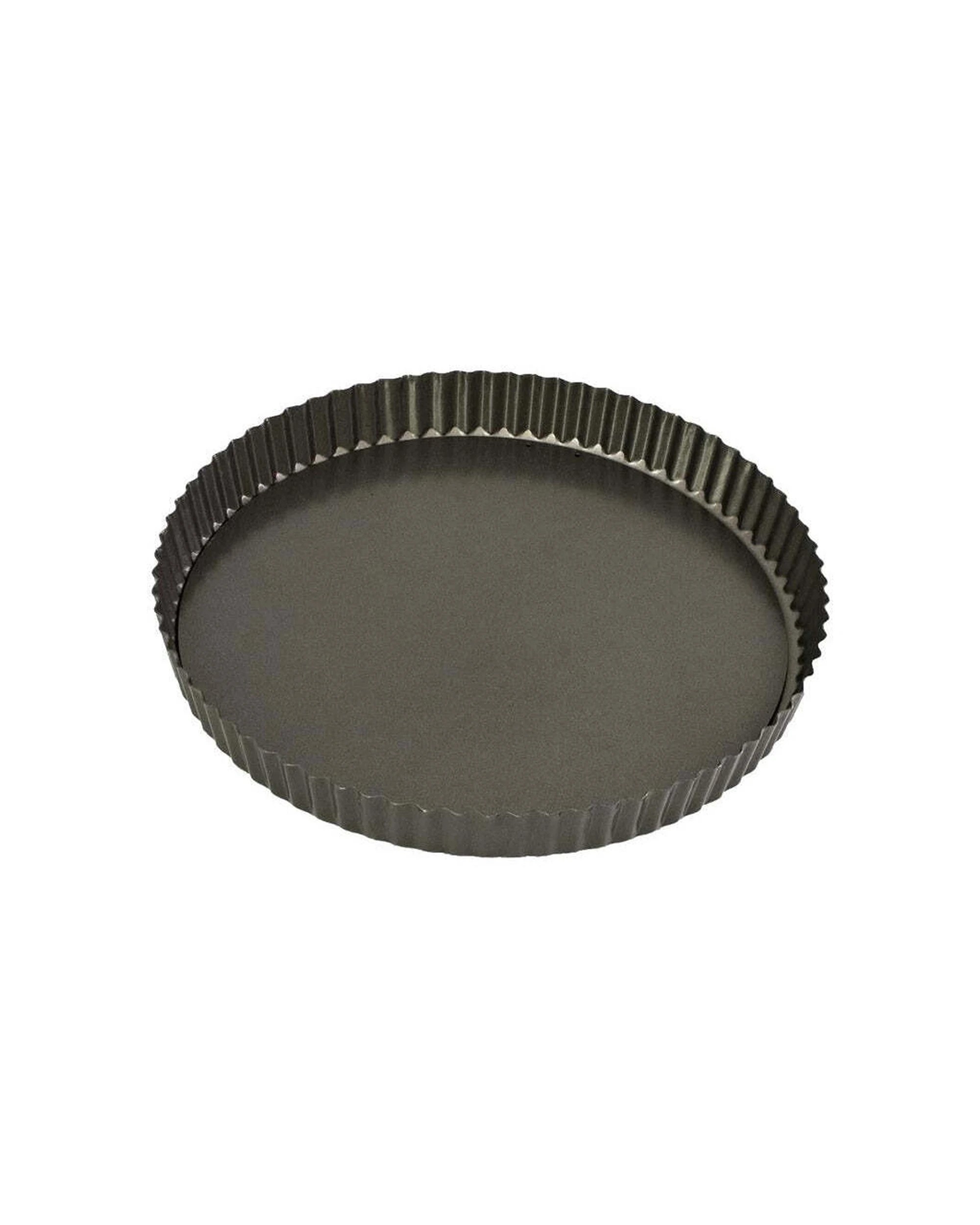 1 Bakemaster Loose Base Round Quiche Pan Carbon Steel Non Stick Durable 30x3.5cm - Black, 1 of 1
