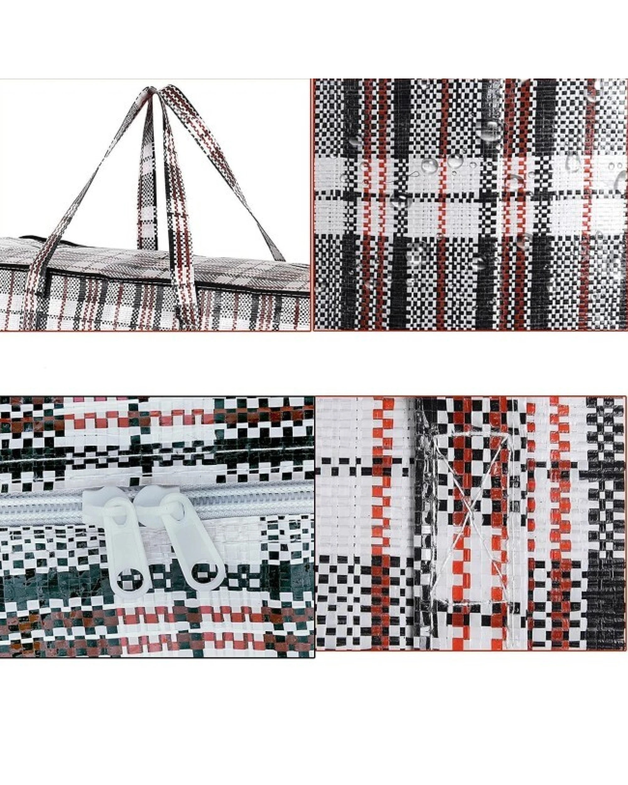 5 BR Home 10x Large Stripe Bag Packing Storage Strip Zip Shopping Travel Check House Moving 80cm x 70cm x 30cm, 5 of 7