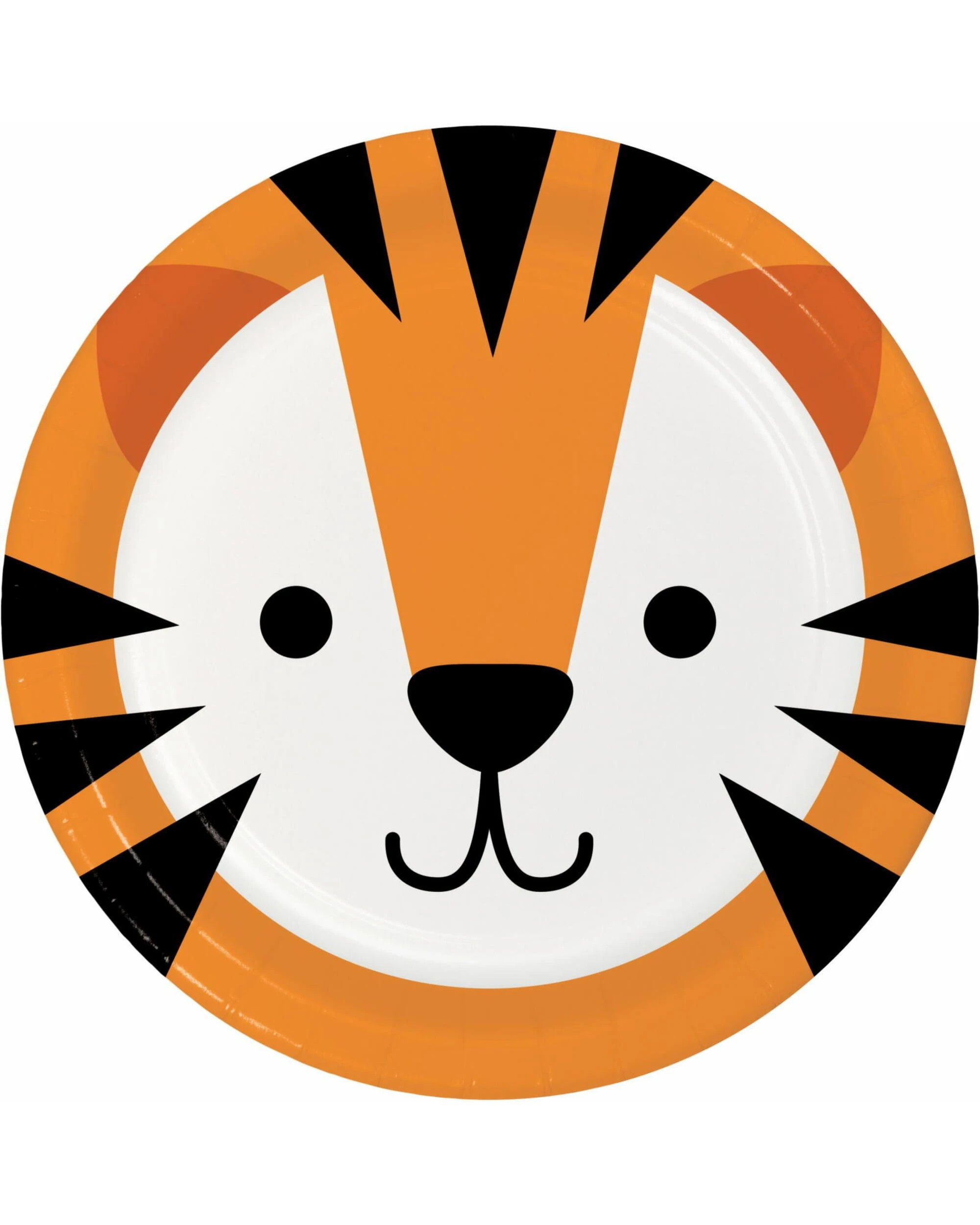 1 Creative Converting Tiger Face Large Paper Plates Pack of 8 - Orange, 1 of 1