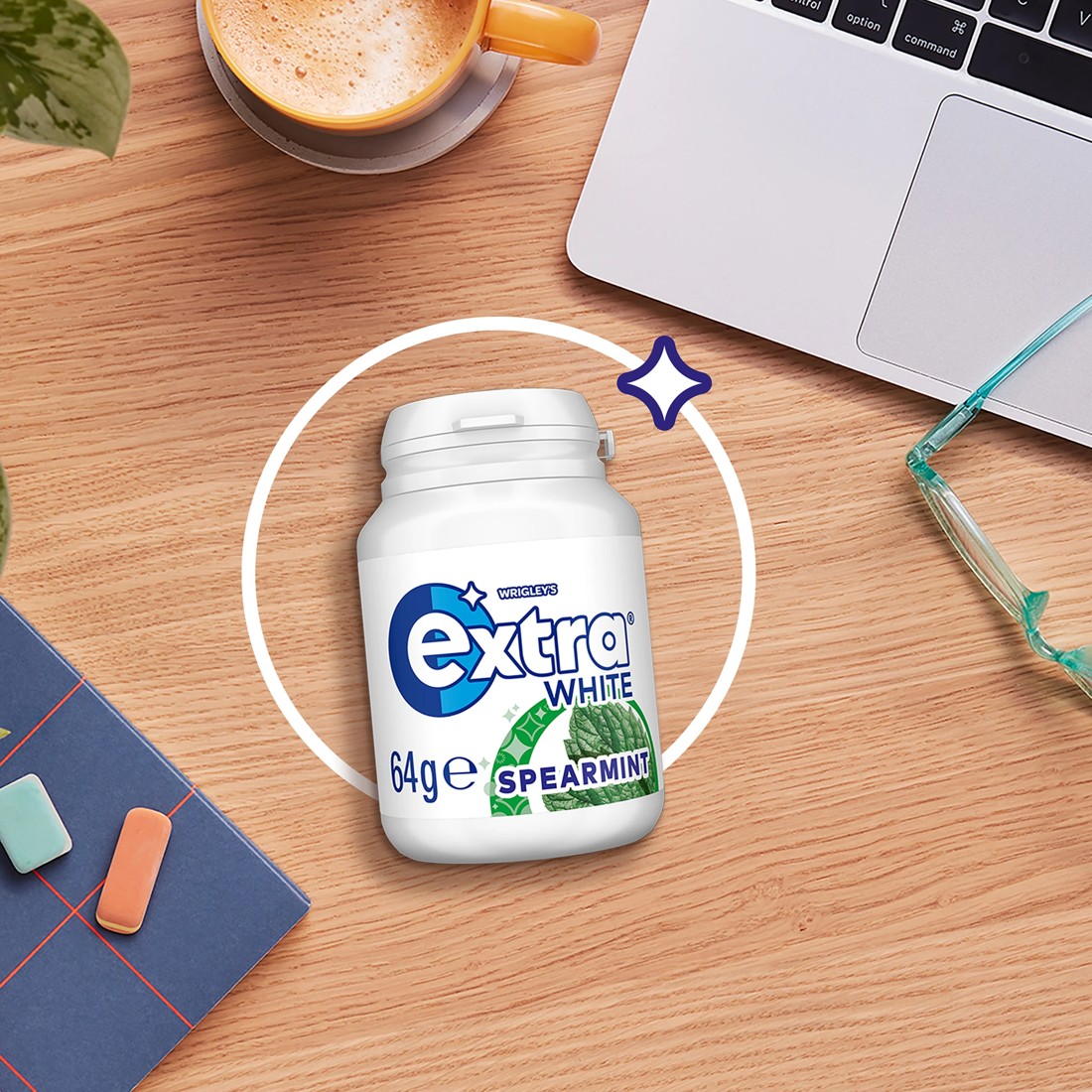 4 Wrigley's 46 Piece Extra White Spearmint Sugar Free Chewing Gum 64g, 4 of 5