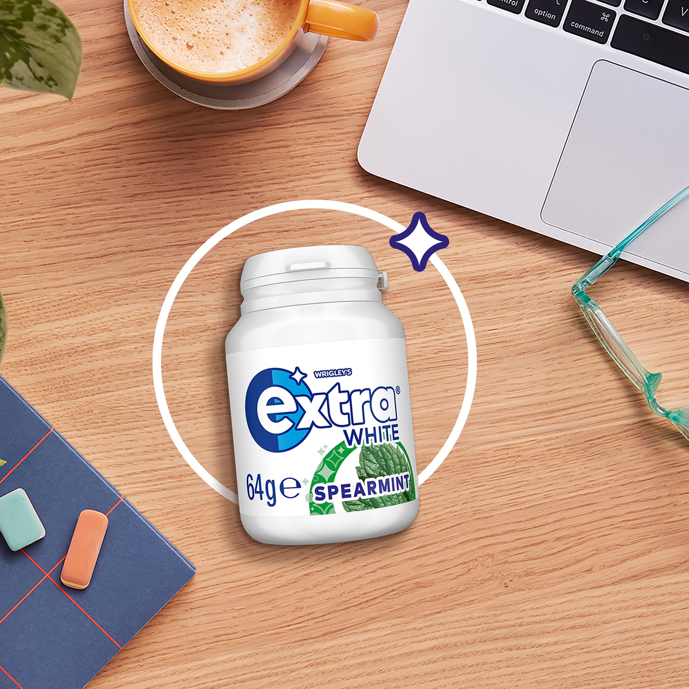 4 Wrigley's 46 Piece Extra White Spearmint Sugar Free Chewing Gum 64g, 4 of 5