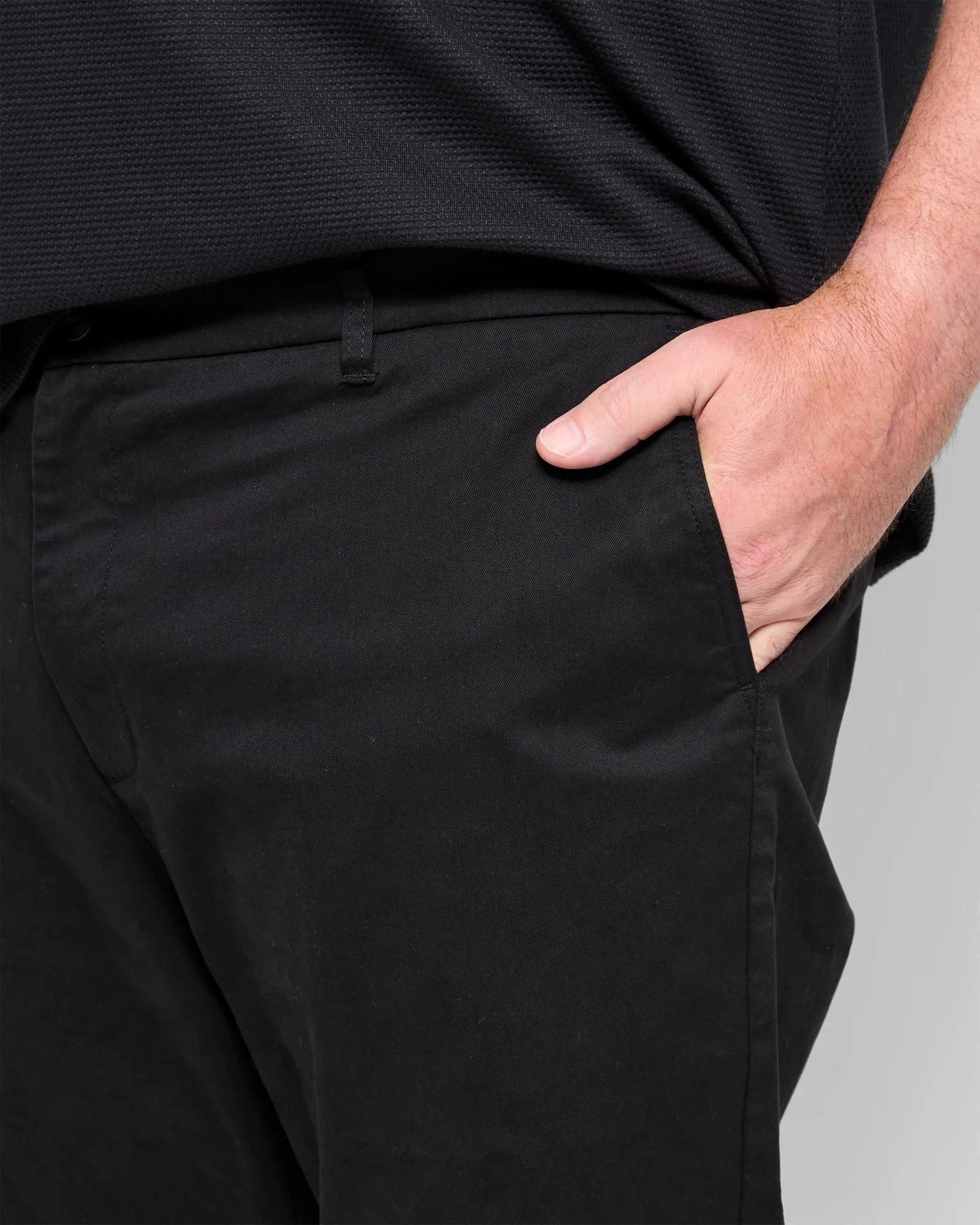 5 Target Man Plus Plus Size Australian Cotton 1/2 Elastic Waist Tapered Chino Pants BLACK, 5 of 5