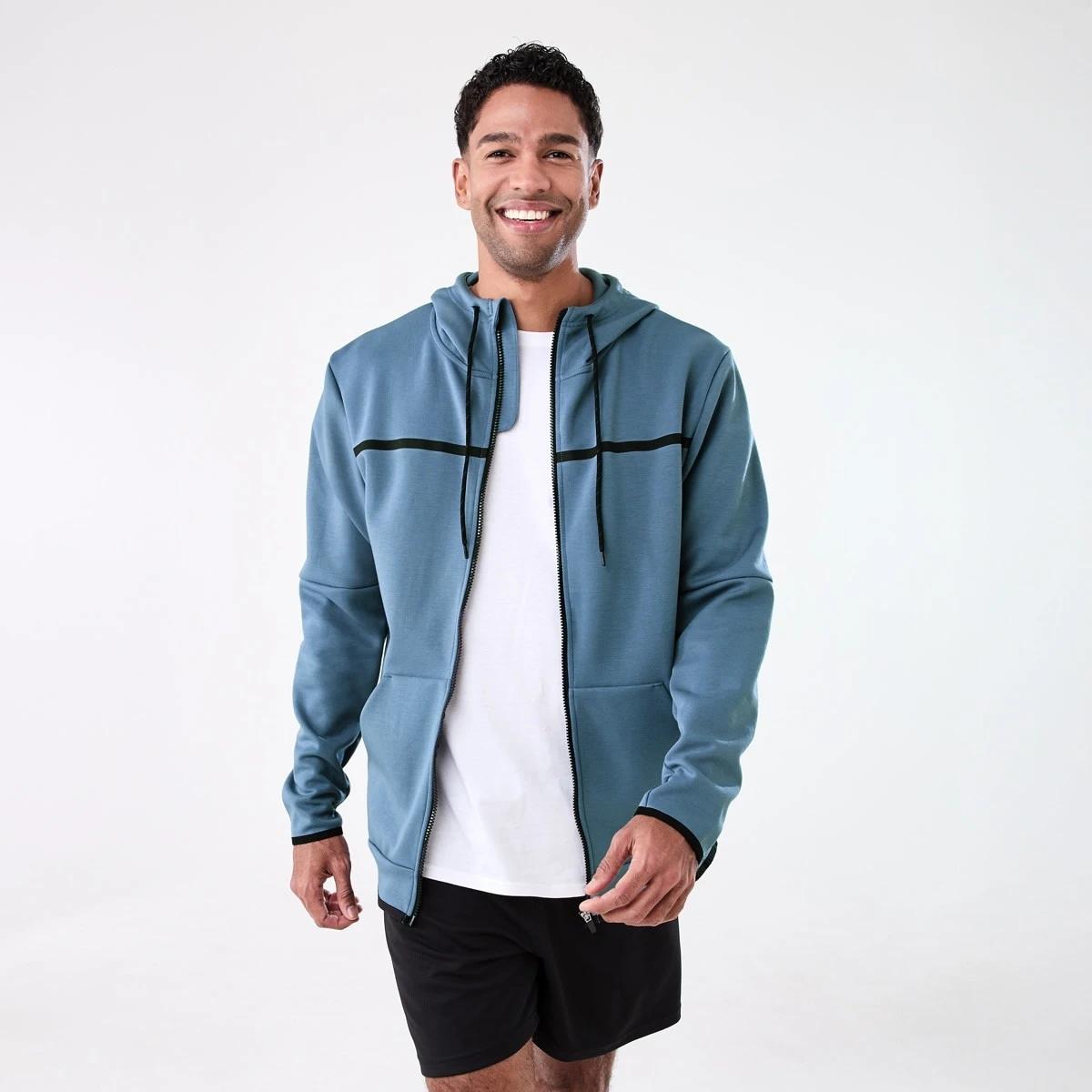 1 Active Mens Sports Hoodie FLINT STONE, 1 of 8