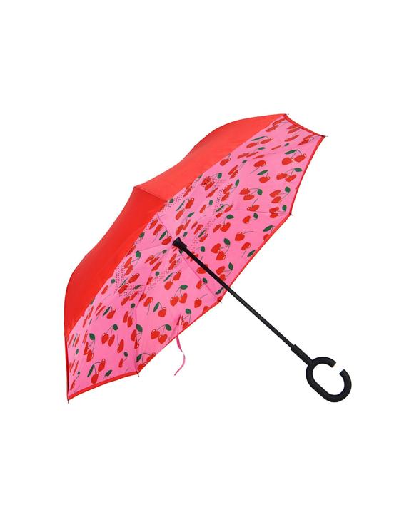 Annabel Trends Reverse Umbrella C-Shaped Auto Open Close Waterproof Durable 81cm - Red
