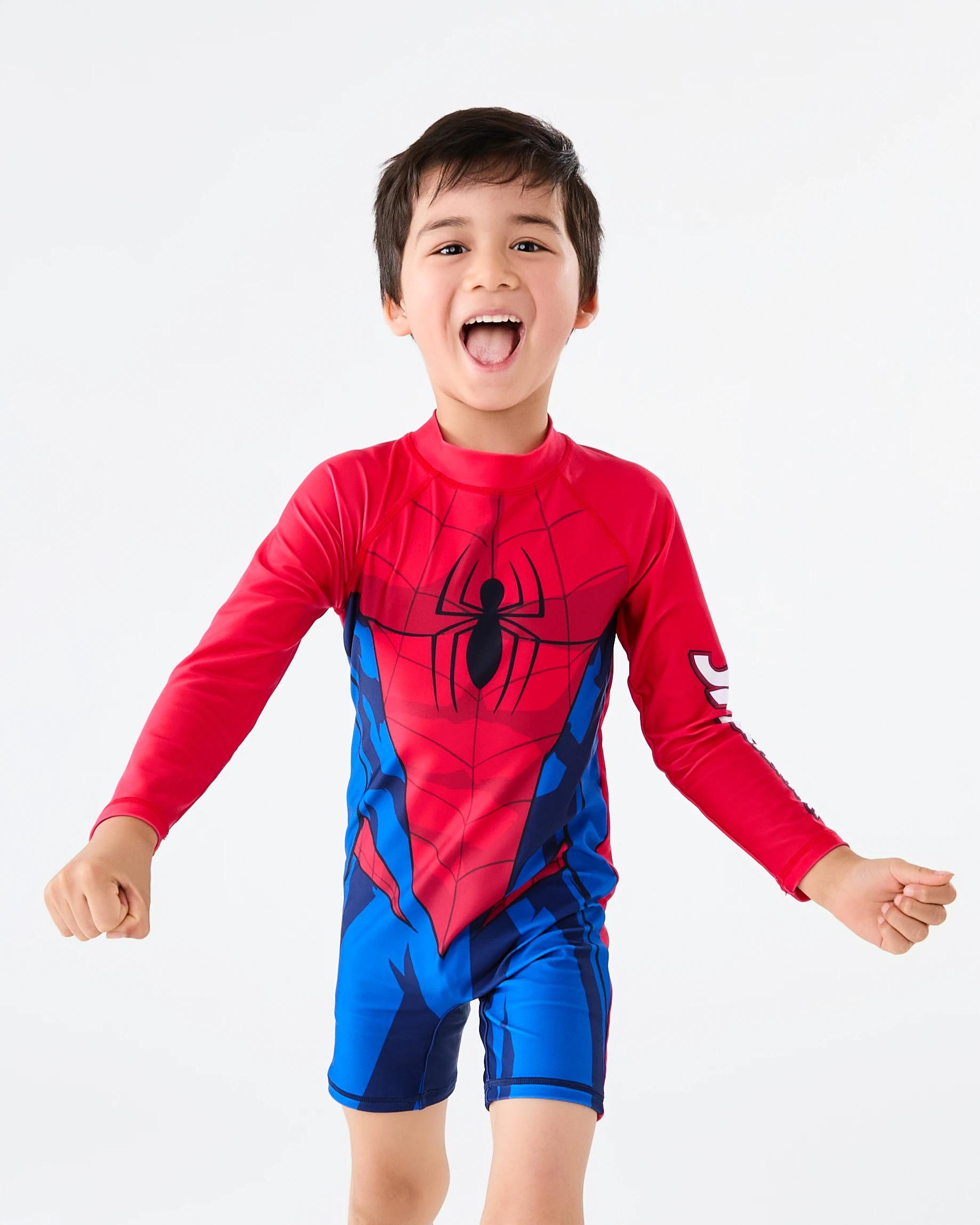 1 Spider-Man License Long Sleeve Swimsuit Spiderman, 1 of 9