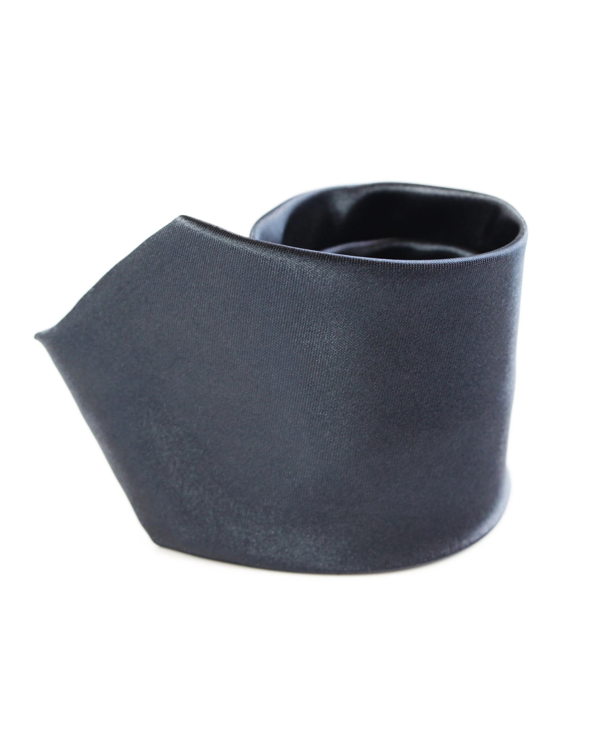 2 Zasel Mens Gunmetal 8cm Plain Neck Tie - Silver, 2 of 4