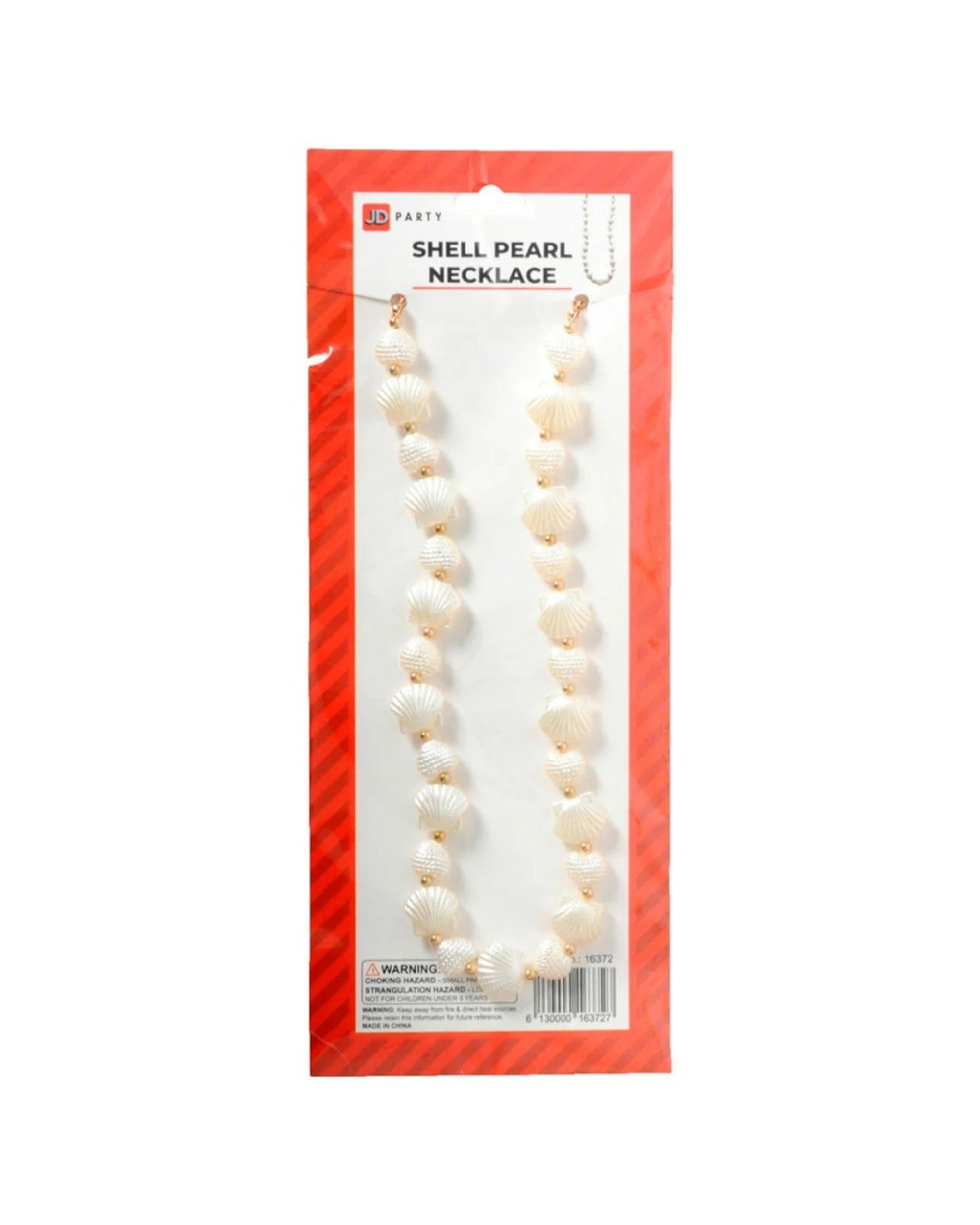 1 JD Party Pearl Shell Necklace Costume Accessory Jewellery - Natural, 1 of 1