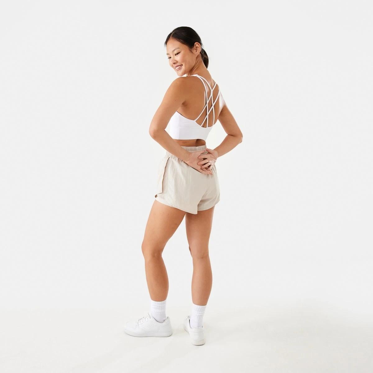 4 Active Womens Ultrasoft Strappy Crop Top WHITE, 4 of 8