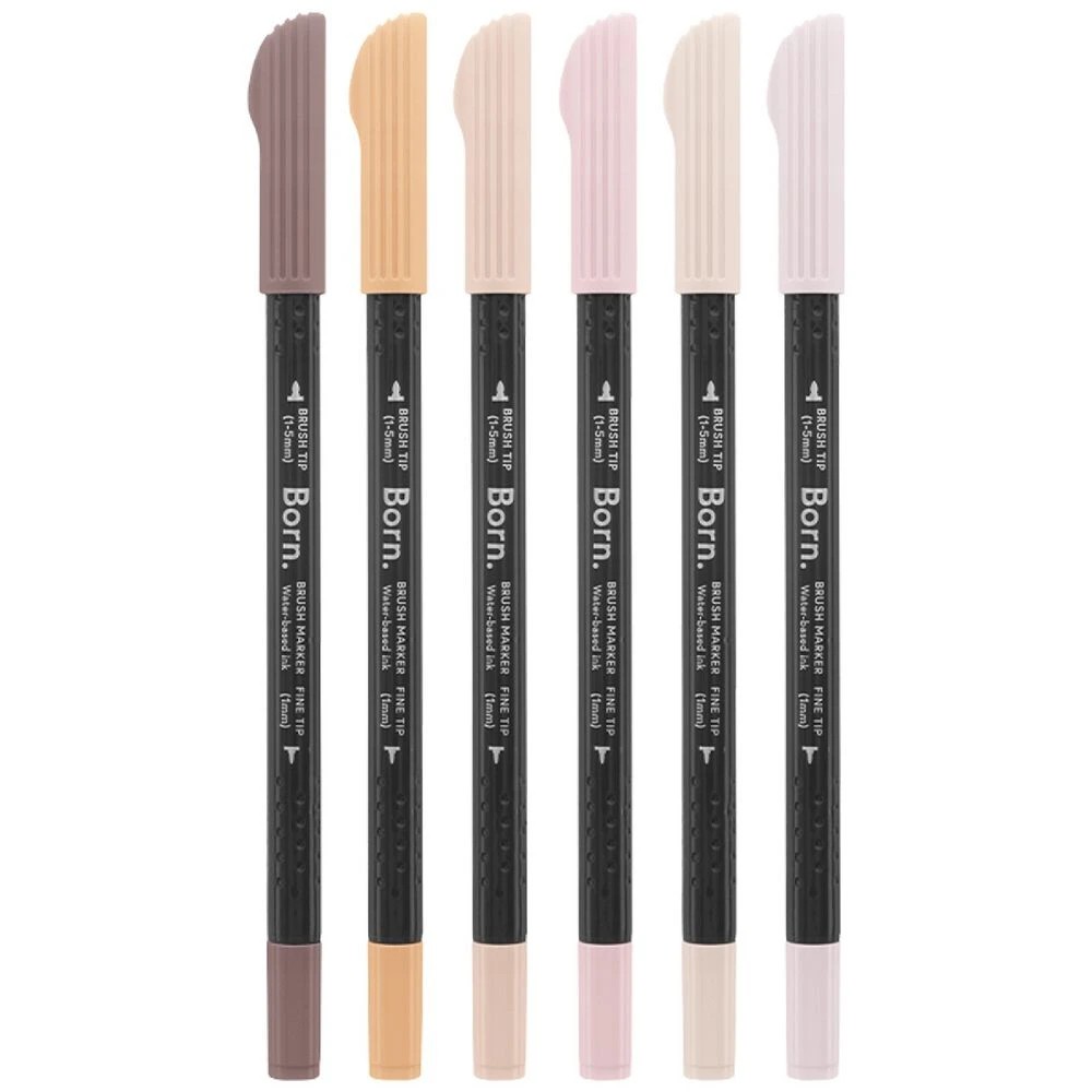 2 Born Professional Brush Dual-Tip Markers Portrait 6 Pack, 2 of 4