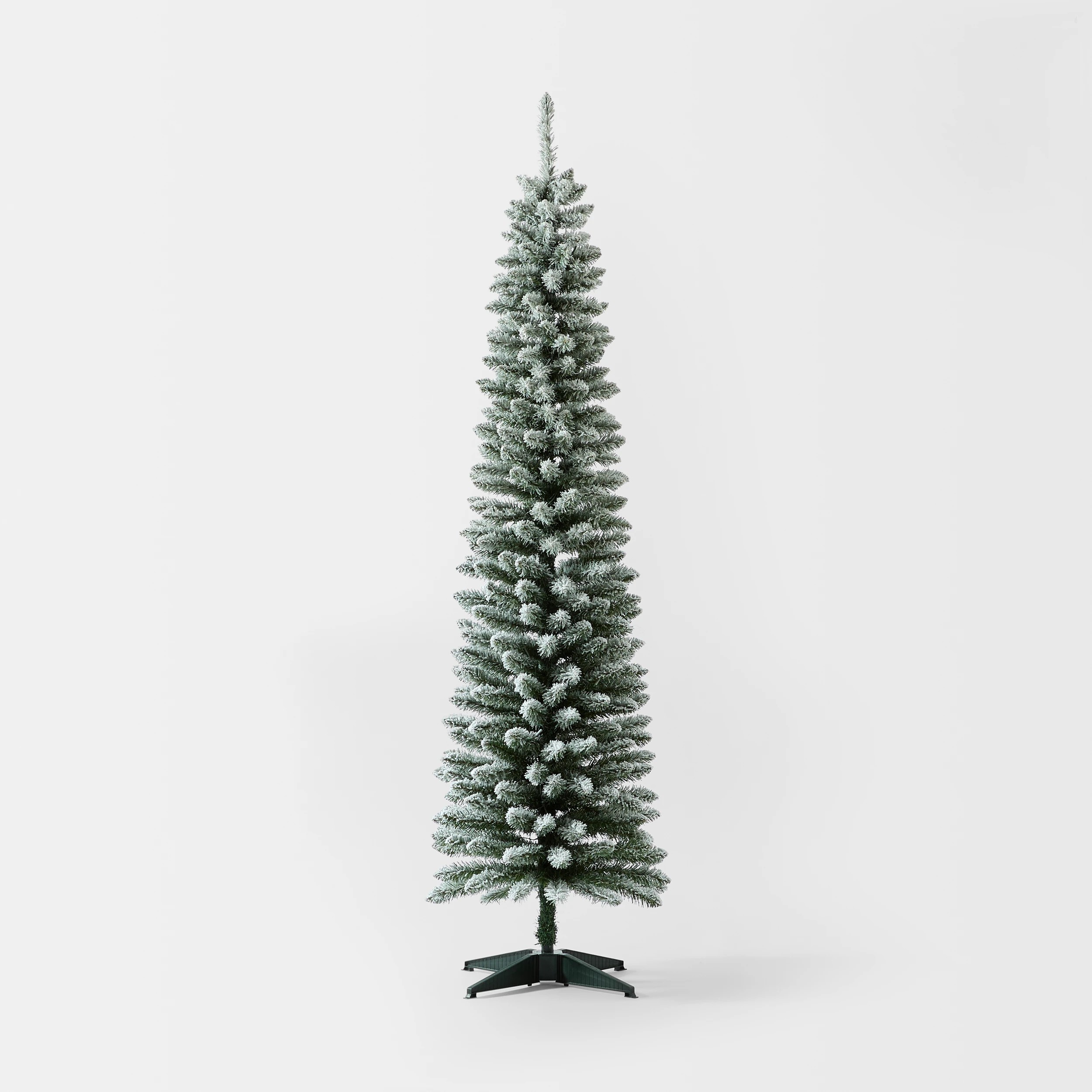 2 1.82m (6ft) Flocked Slim Prelit Christmas Tree, 2 of 8