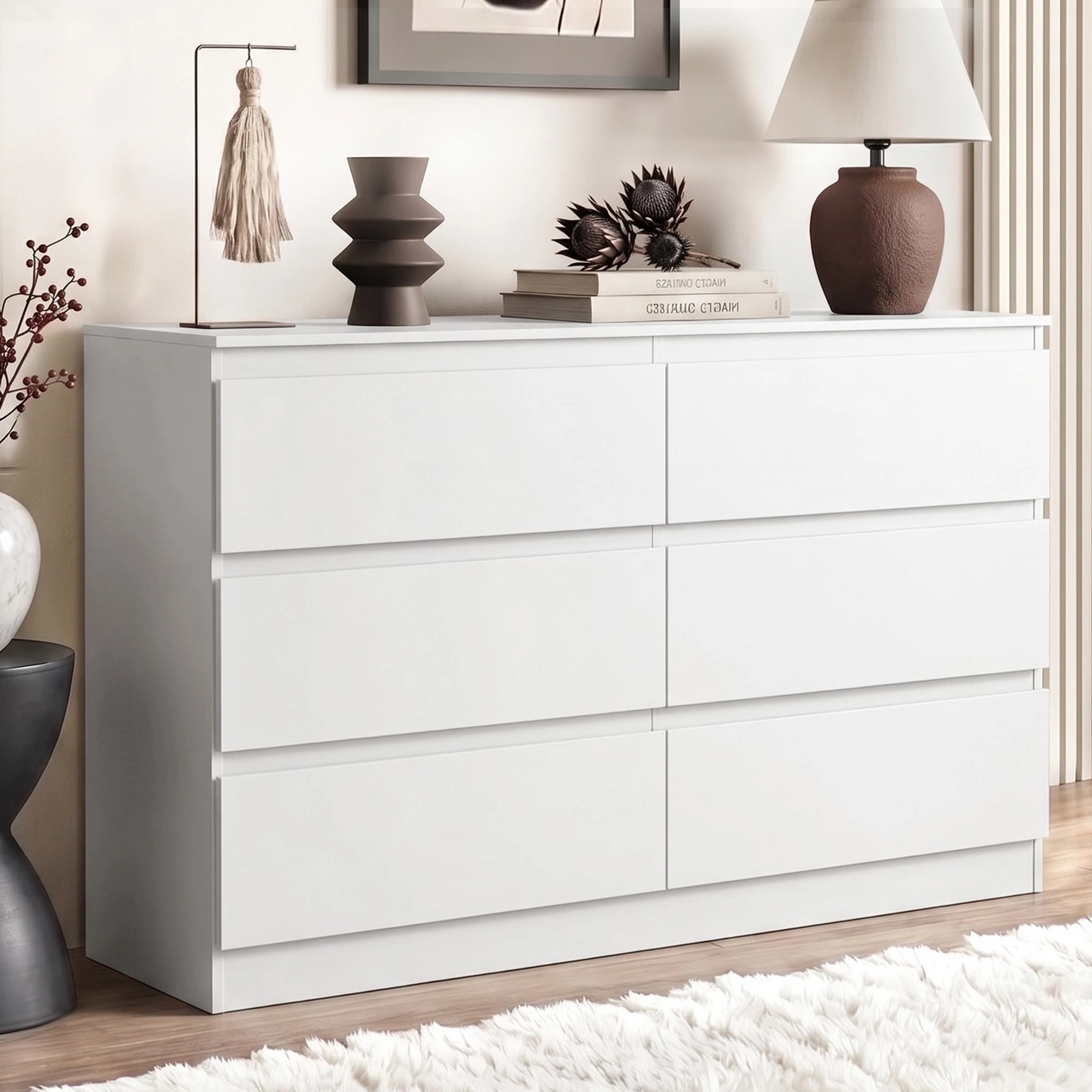 8 Artiss 6 Chest of Drawers Storage Cabinet - White, 8 of 9