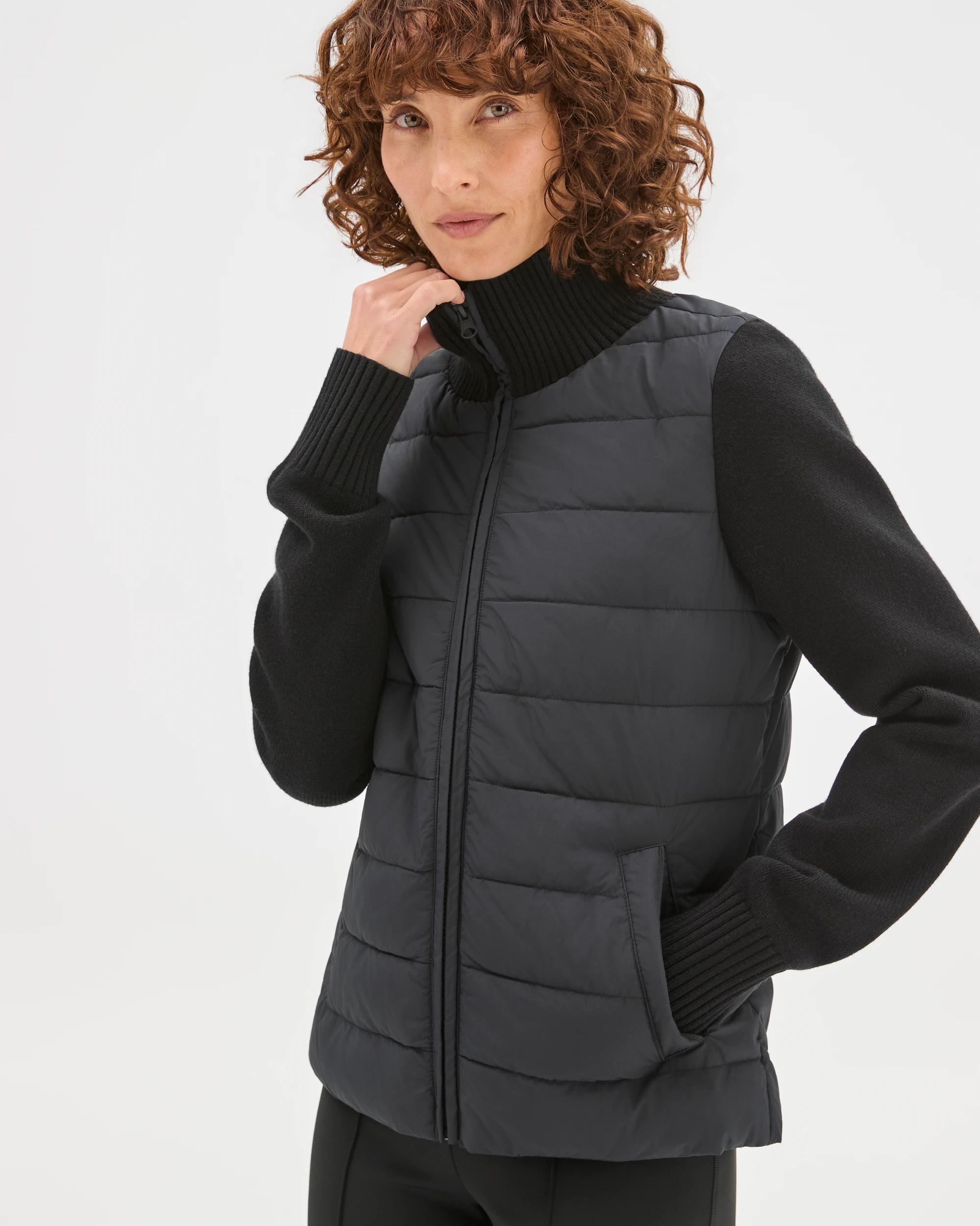 3 Target Active Hybrid Knit Puffer Jacket BLACK, 3 of 6