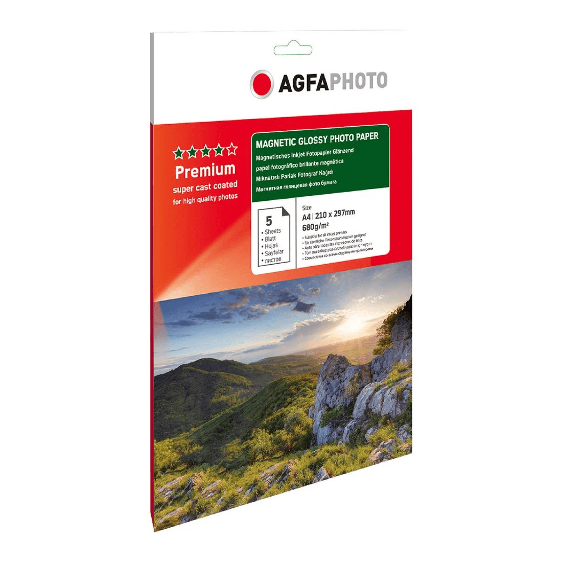 1 AGFA A4 Gloss Magnetic Paper 5 Pack, 1 of 2