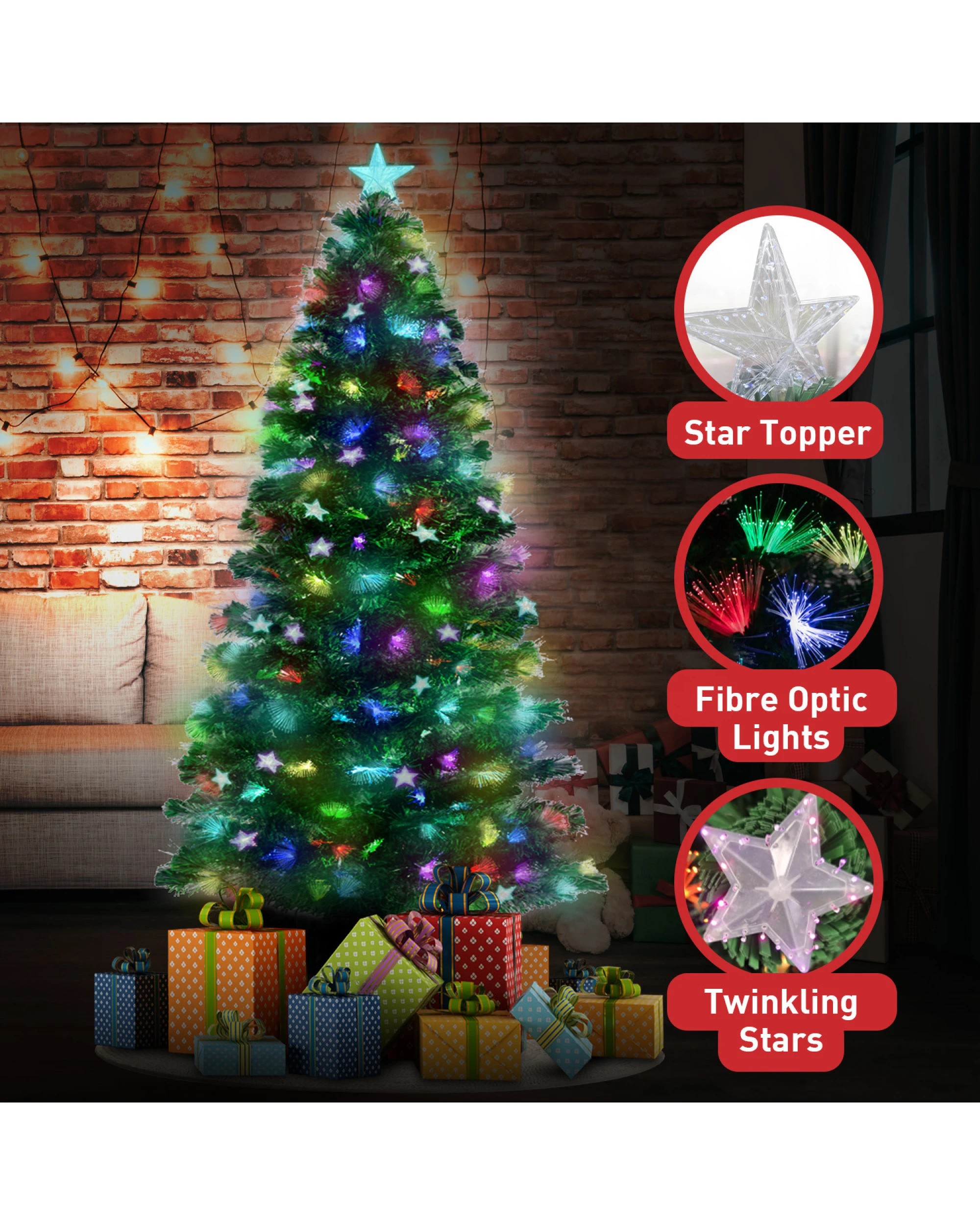 8 Christabelle 2.1m Enchanted Pre Lit Fibre Optic Christmas Tree, 8 of 8