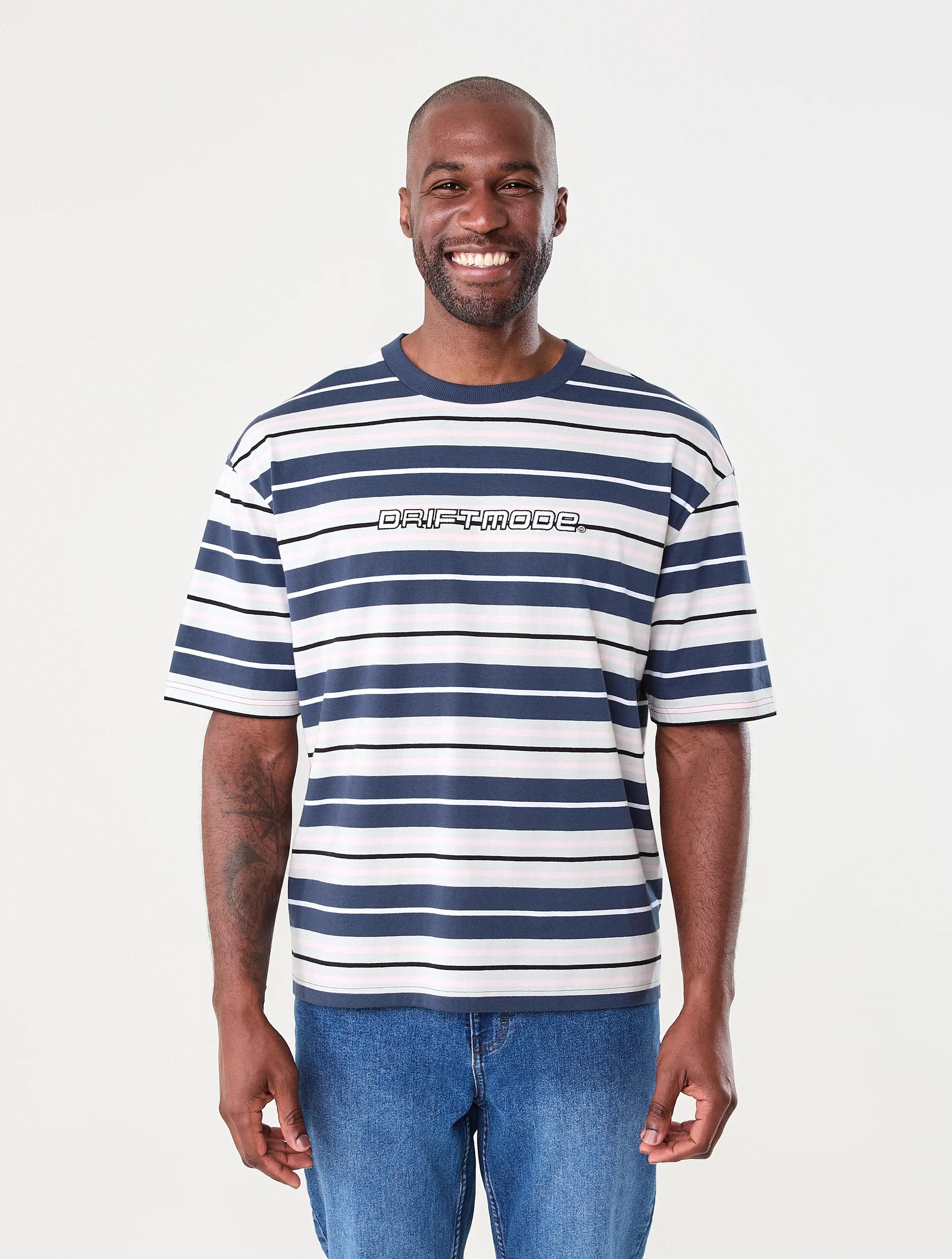 1 Oversized Striped Print T-shirt Mut Drifmo, 1 of 7