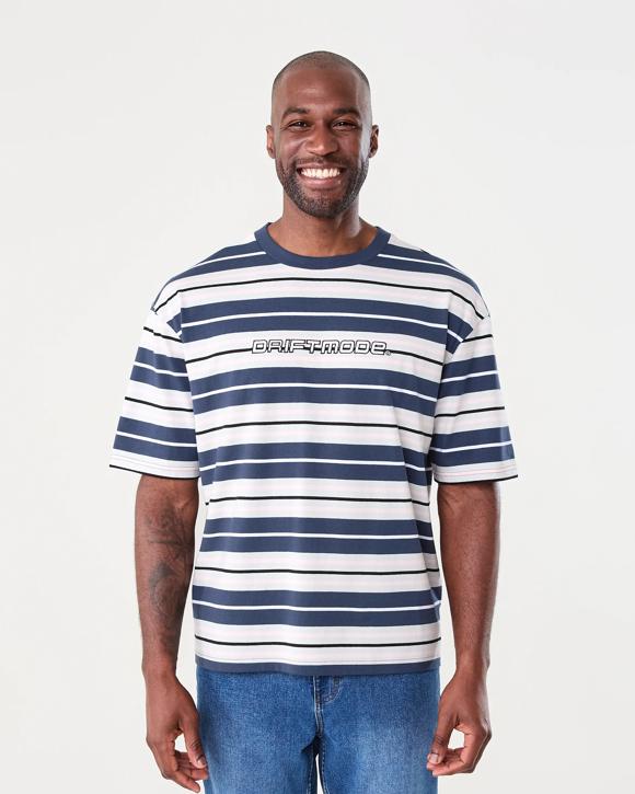 Oversized Striped Print T-shirt