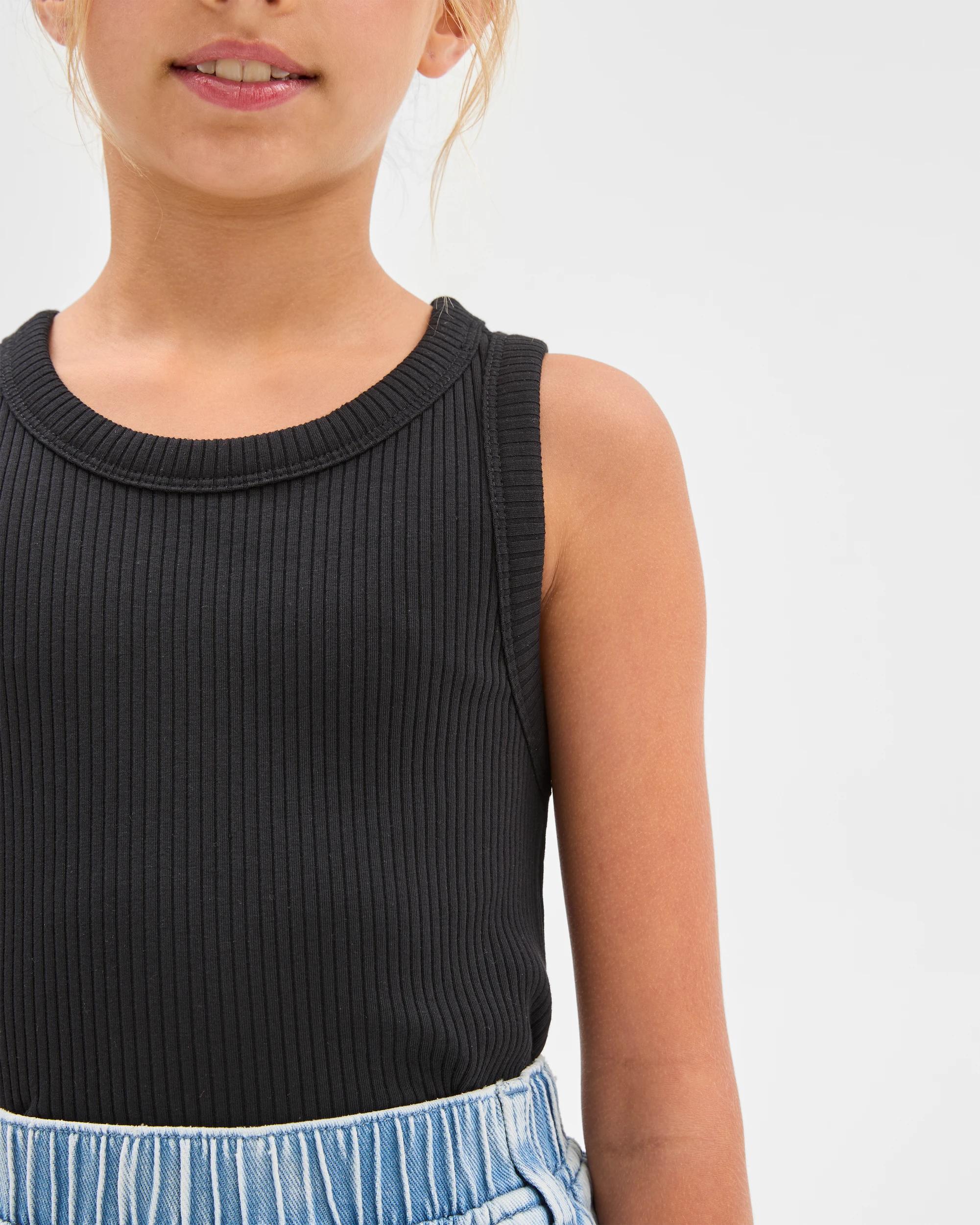 2 Target Australian Cotton Racer Back Rib Tank BLACK, 2 of 5