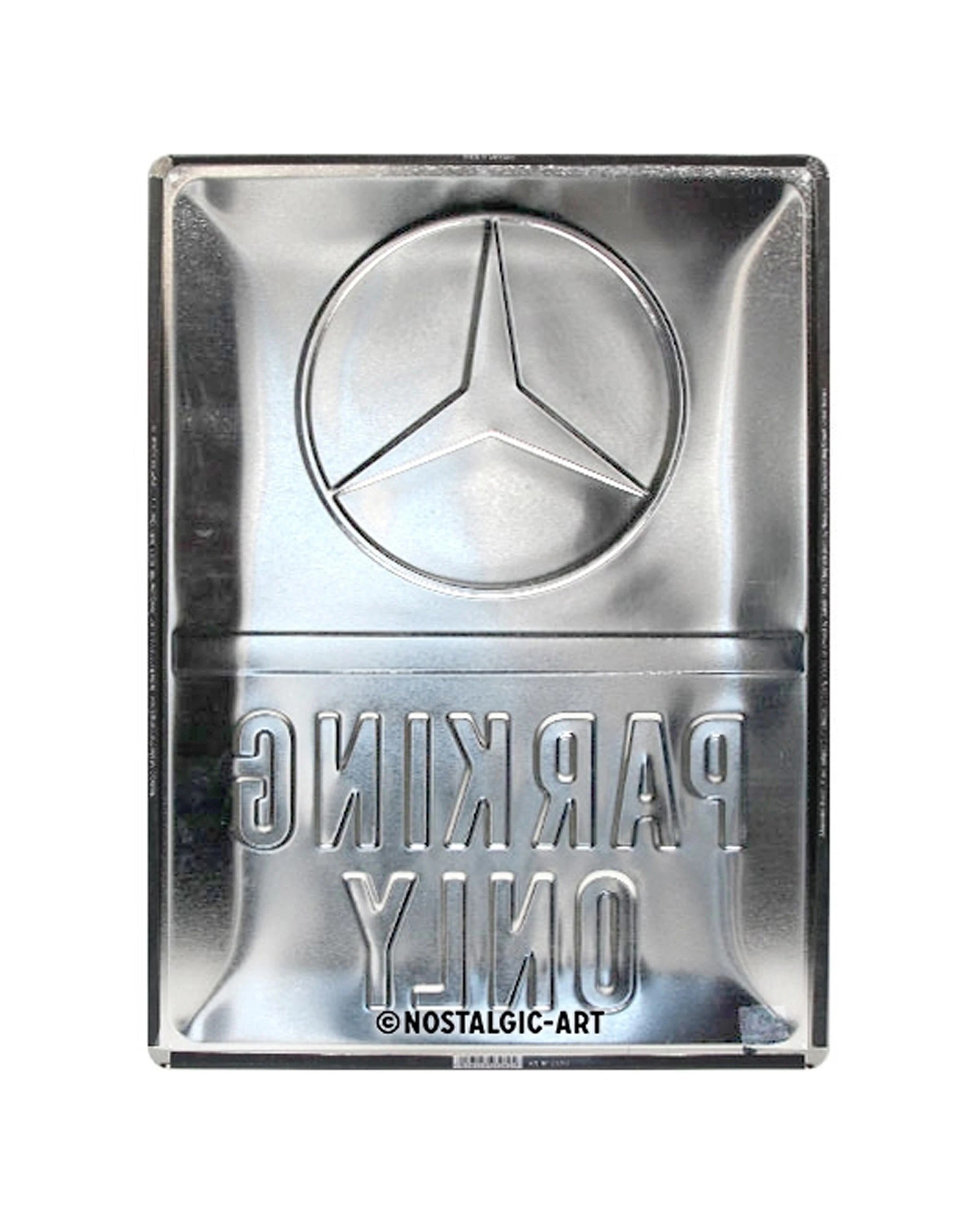 2 Nostalgic-Art Large 30x40cm Metal Wall Art Sign Plaque - Mercedes-Benz Parking Only - Multi, 2 of 3