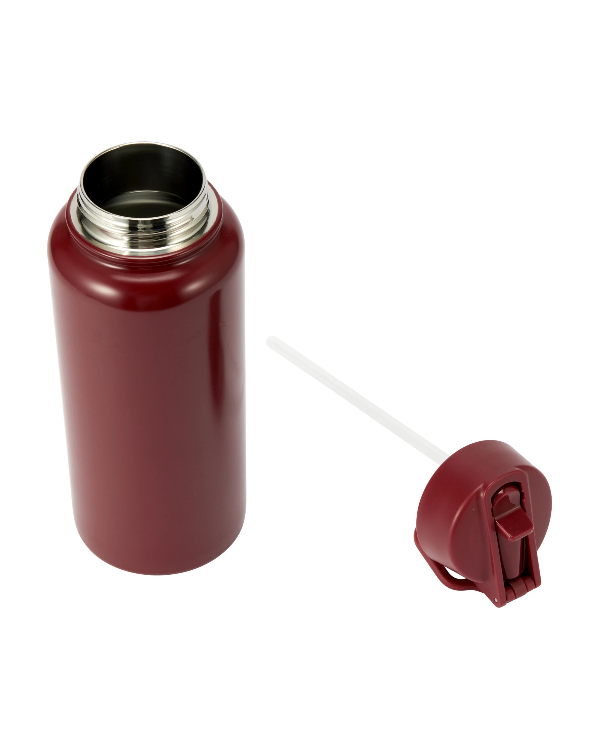 4 960ml Burgundy Double Wall Insulated Cylinder Drink Bottle, 4 of 6