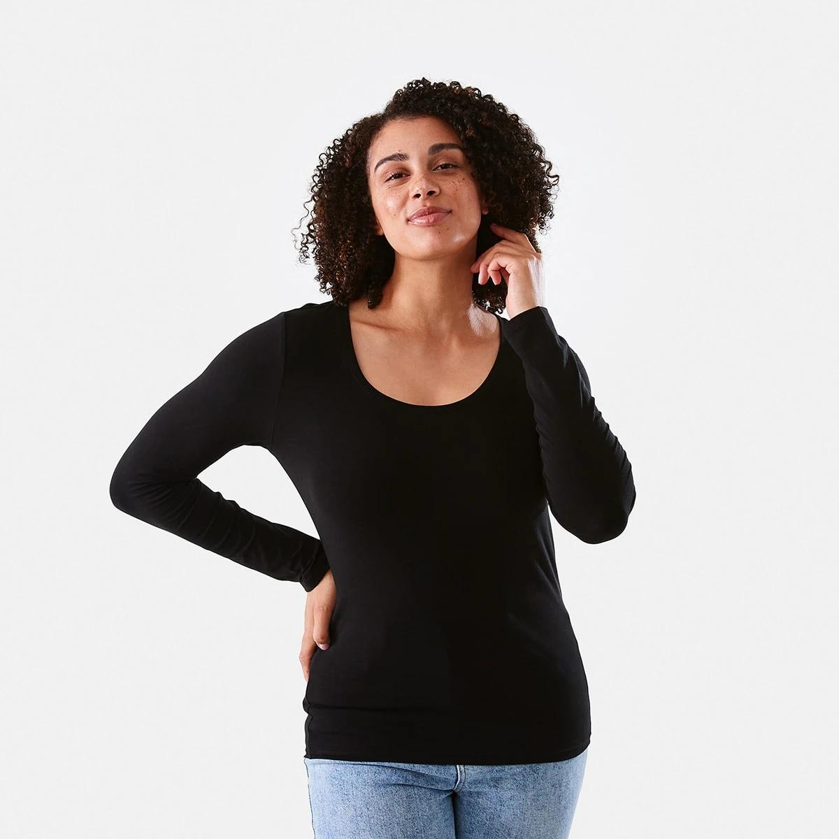 1 Long Sleeve Stretch T-shirt Black, 1 of 6