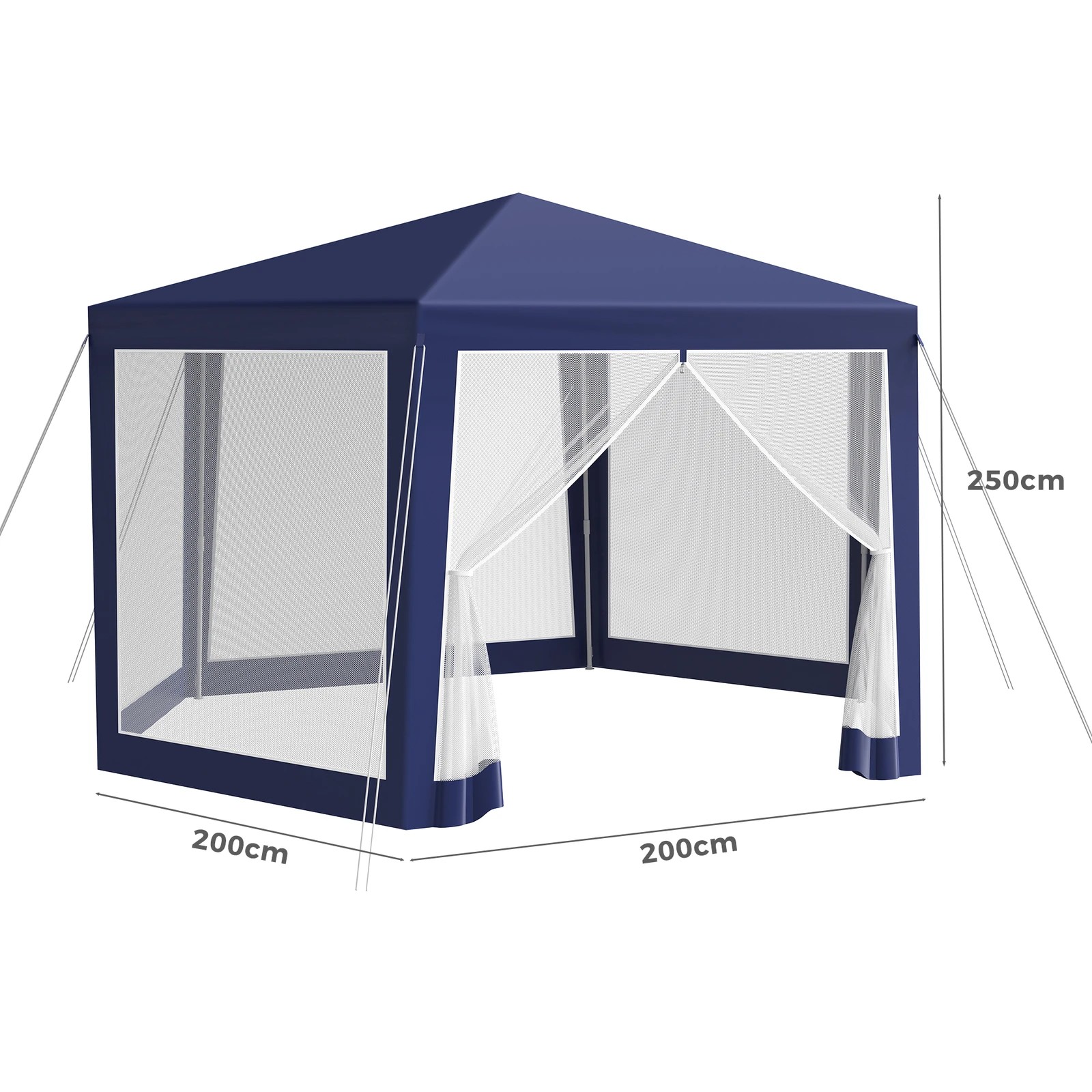 9 Alfordson Gazebo 2x2m Outdoor Camping Marquee Canopy Mesh Wall Portable - Blue, 9 of 10