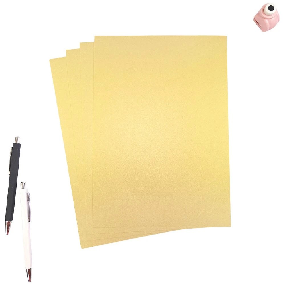 3 Quill A4 Paper Metallique Autumn Gold 25 Pack, 3 of 3