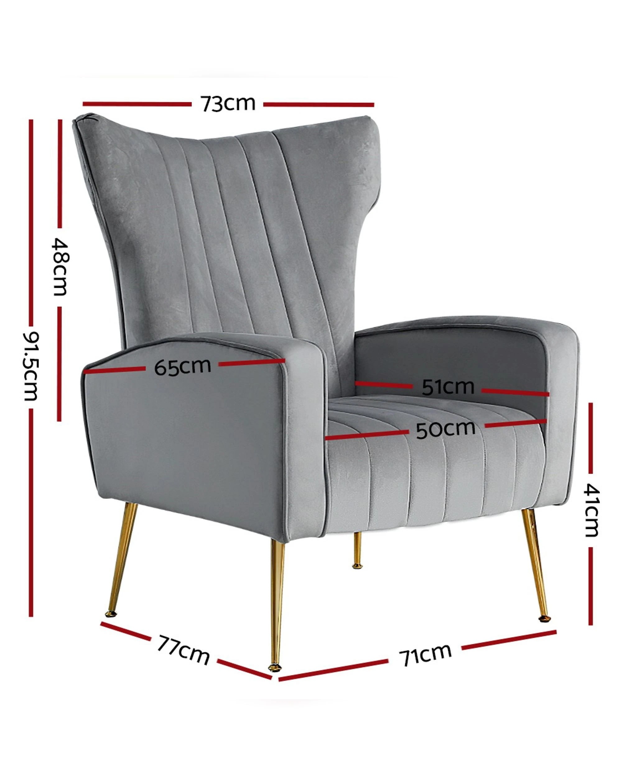 2 Artiss Armchair
 - Grey, 2 of 3