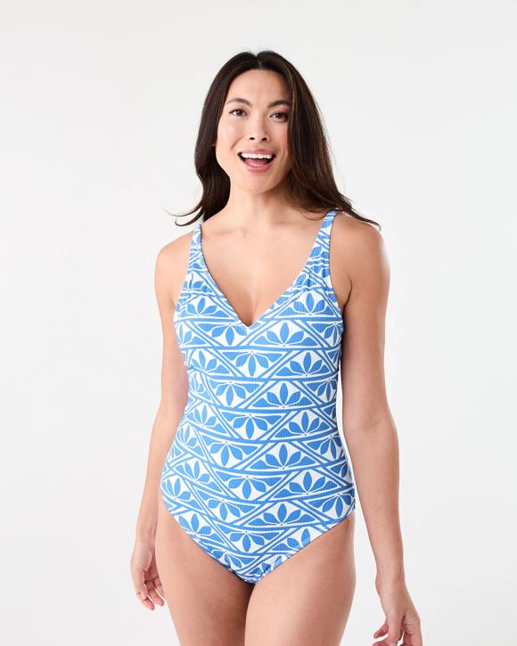 Tie Back Printed One Piece Swimsuit