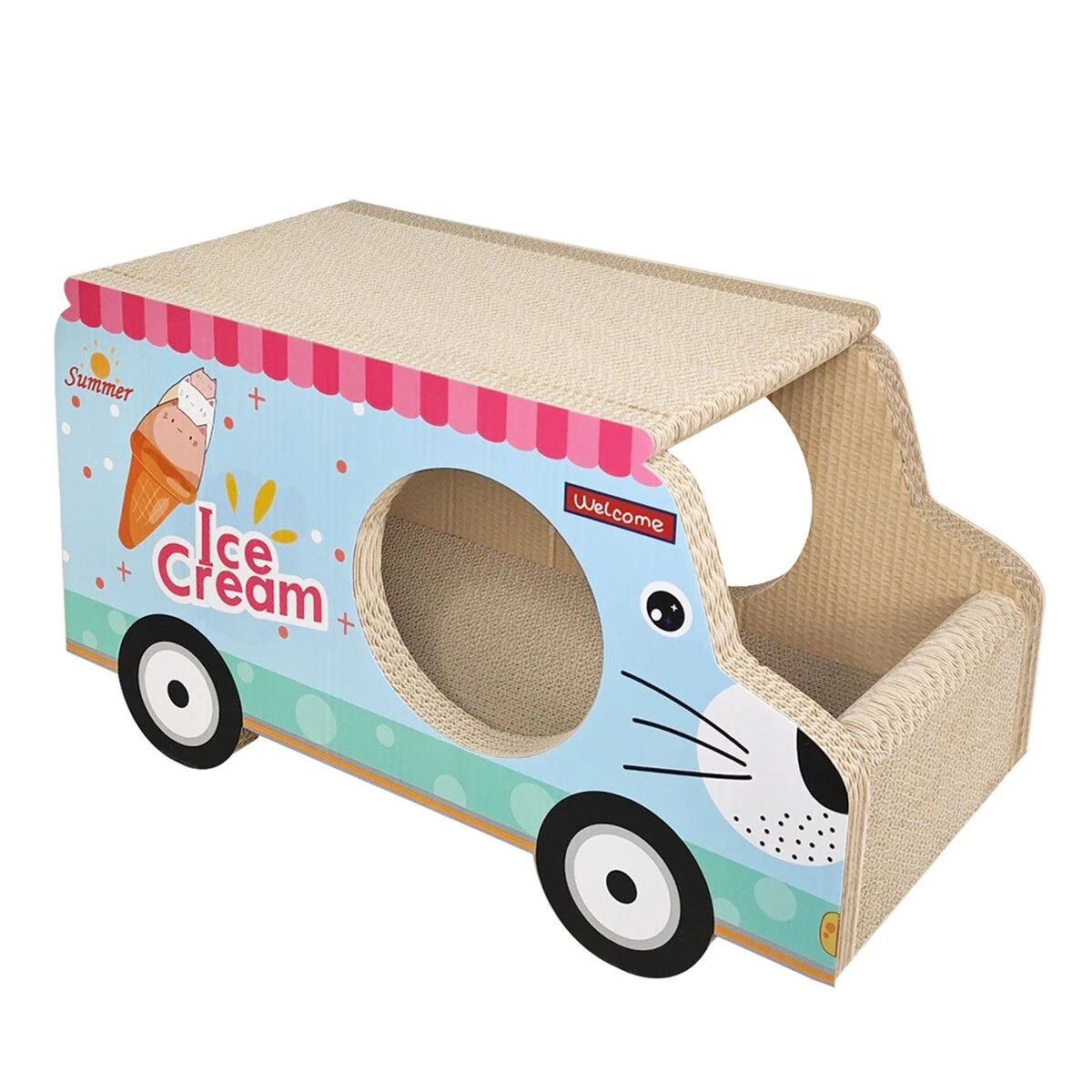 6 Pet Scene Cat Scratching Post Toy Bed Scratcher Corrugated Cardboard, 6 of 6