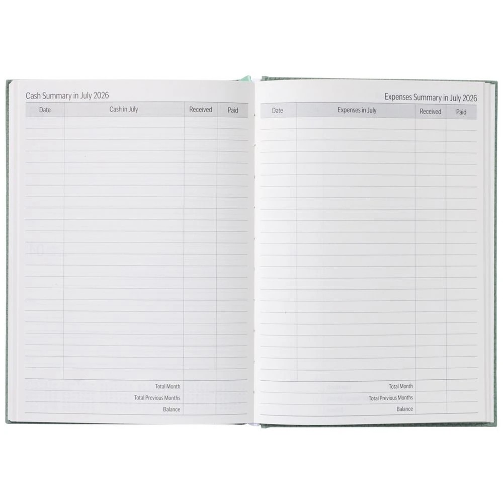 7 J.Burrows A5 Day to Page 2026/27 Pebble Diary Sage, 7 of 7