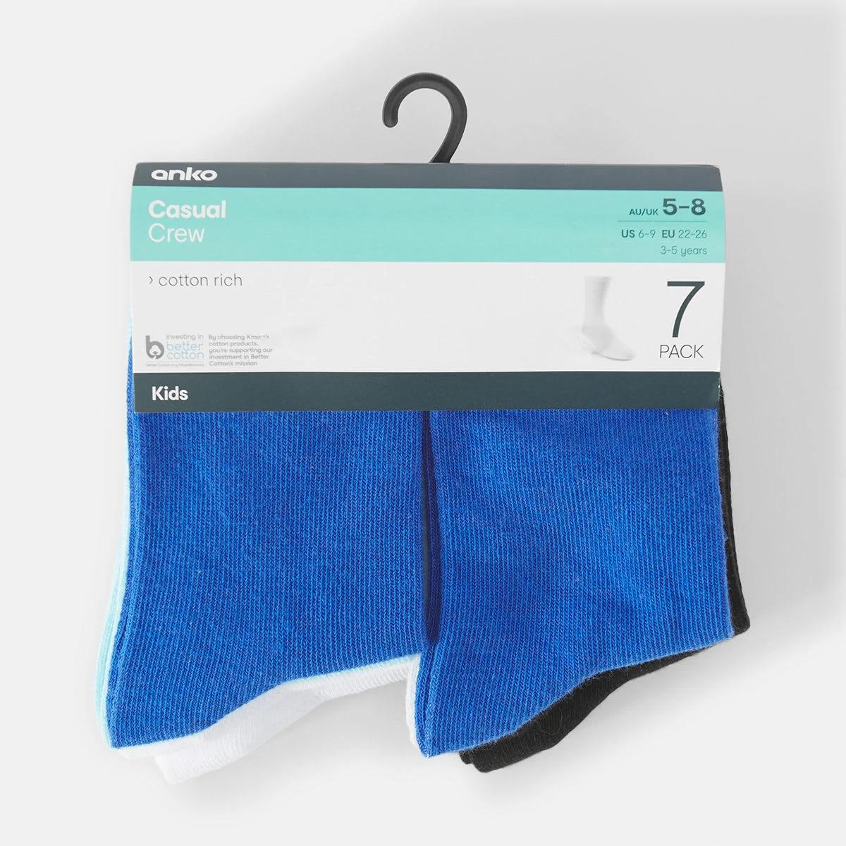 3 7 Pack Crew Socks BLUES, 3 of 3