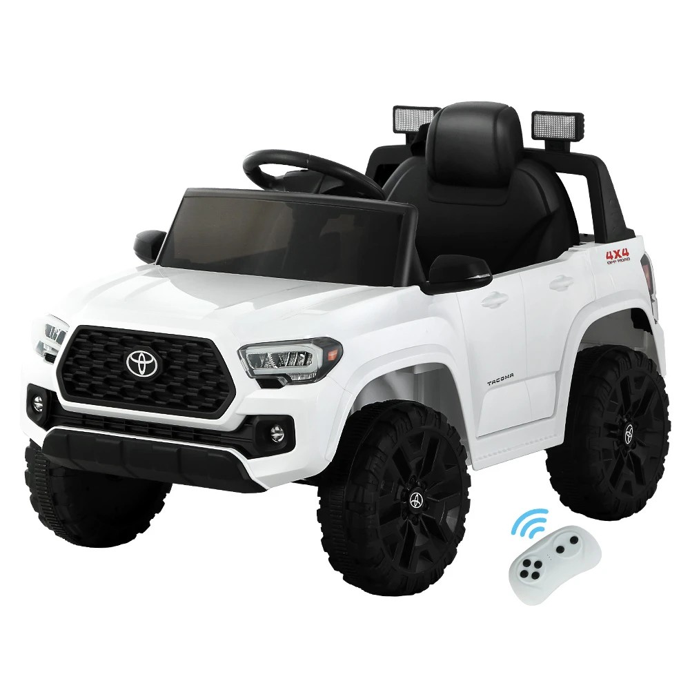 1 Kids Electric Ride On Car Toyota Tacoma Off Road Jeep Toy Cars Remote 12V Whte - White, 1 of 5