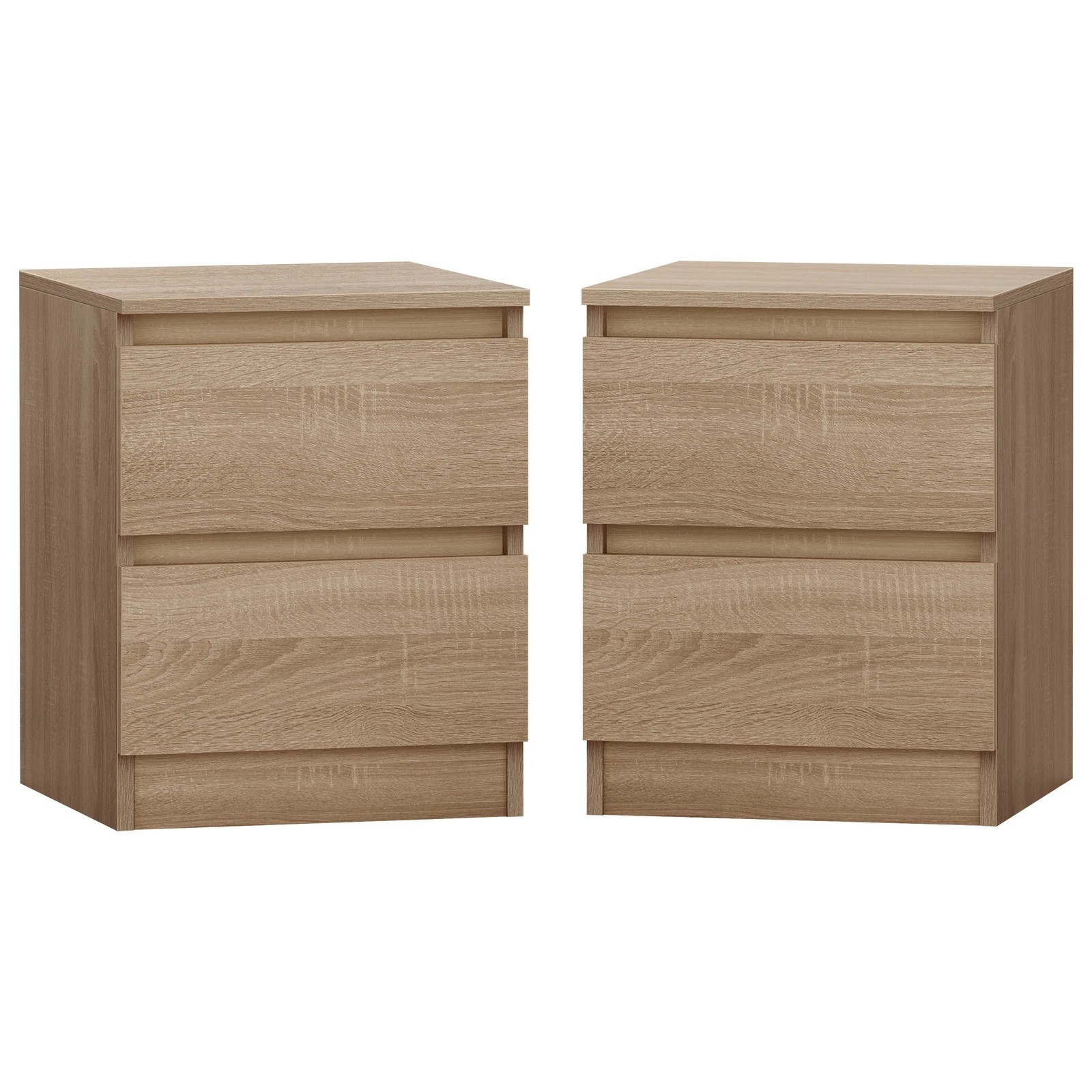 1 Alfordson 2x Bedside Table Nightstand Storage Cabinet Side End Table - Oak, 1 of 10