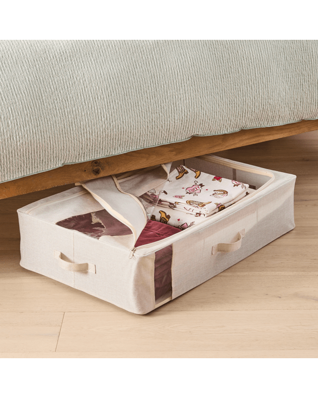 Linen Look Underbed Collapsible Box - B