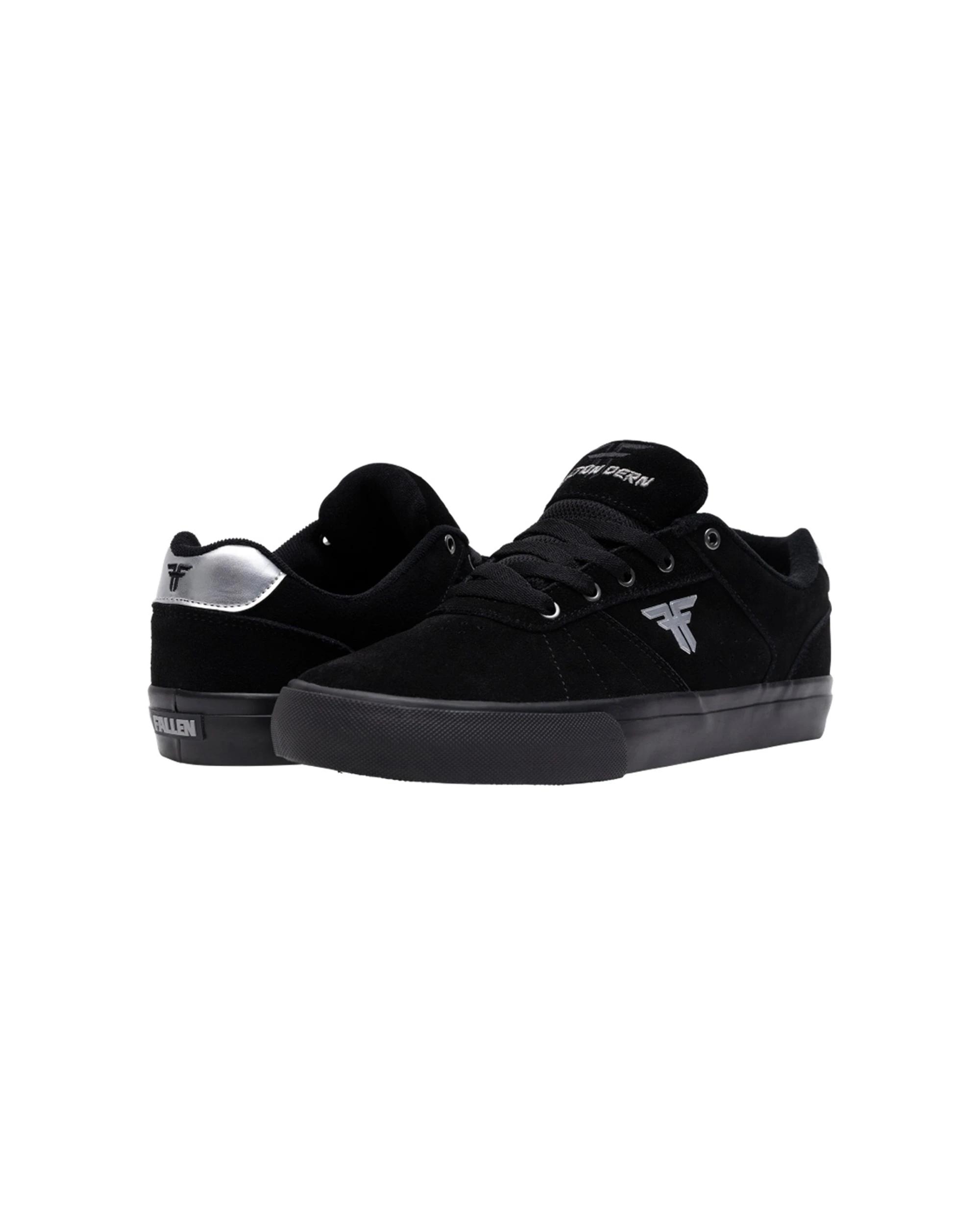2 Fallen Footwear The Daytona Dalton Dern Vulcanized Skate Shoes Suede BLACK/SILVER, 2 of 6