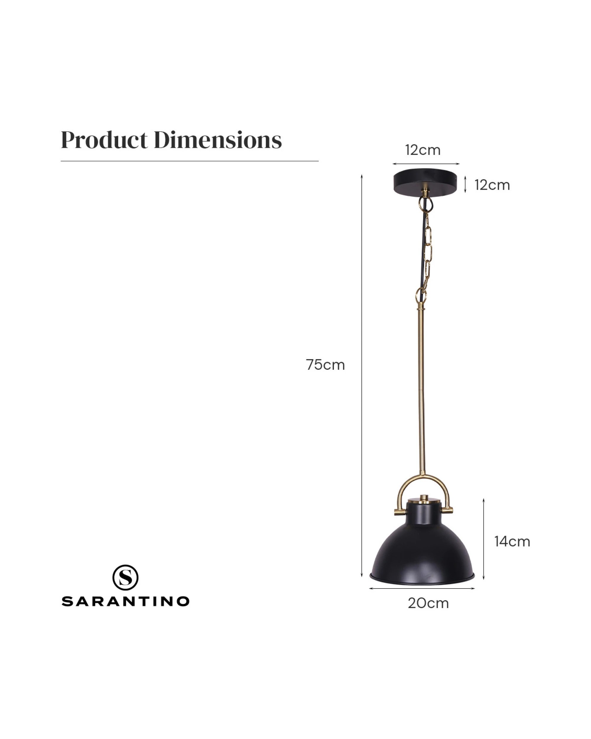 6 Sarantino Black And Gold Pendant Light, 6 of 10