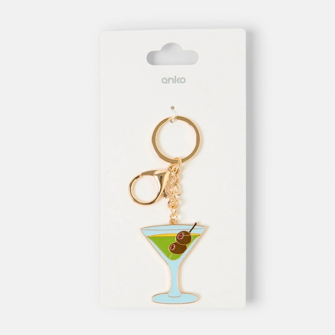 3 Martini Charm Keyring - Gold Tone, 3 of 3