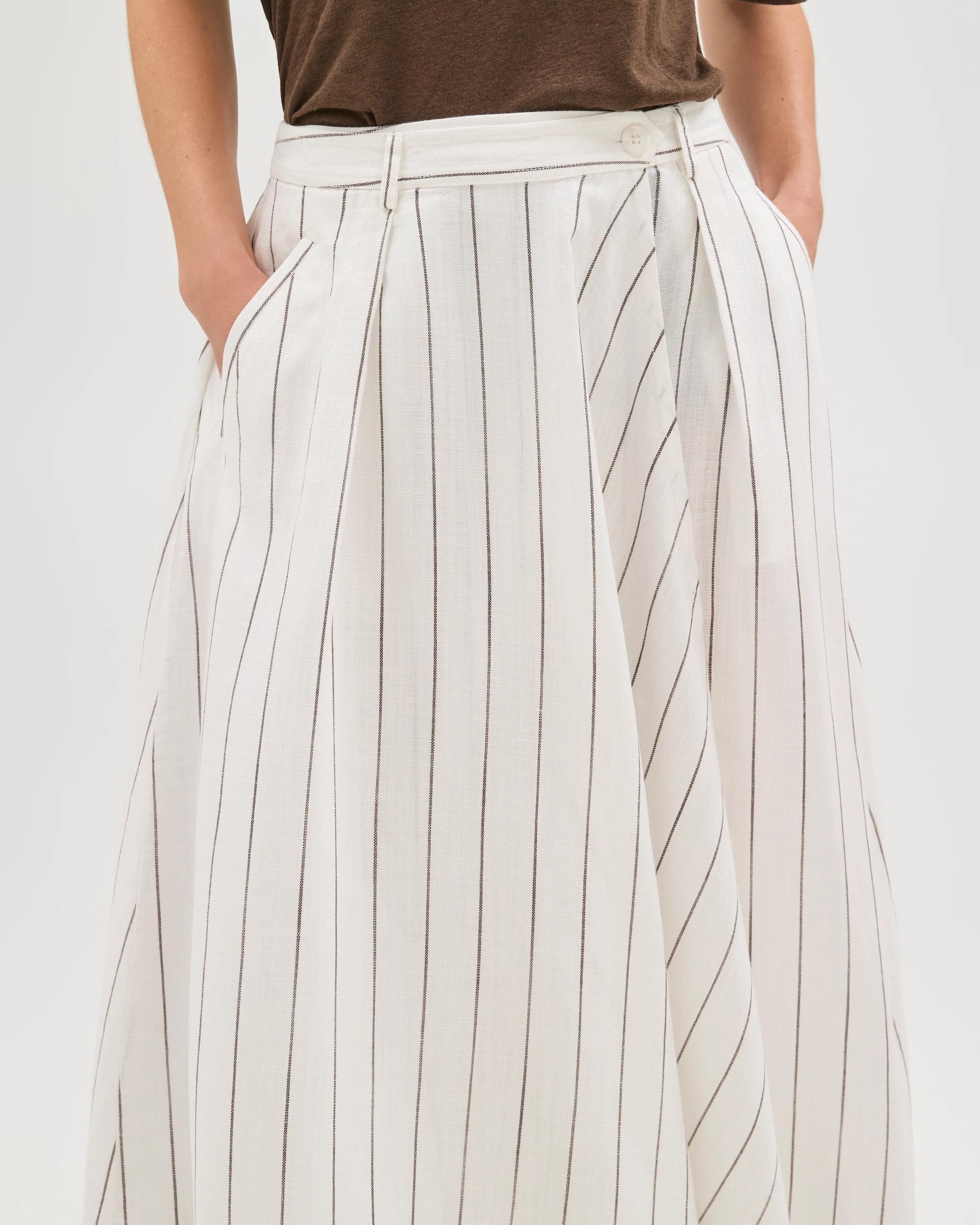 3 Target Woman Wrap Maxi Skirt WHITE COFFEE BEAN STRIPE, 3 of 5