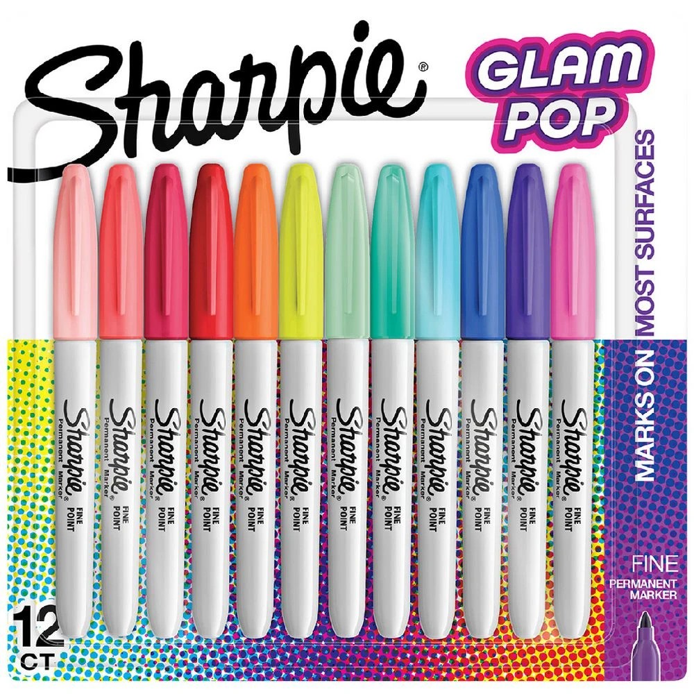 1 Sharpie Fine Permanent Markers Glam Pop 12 Pack, 1 of 10