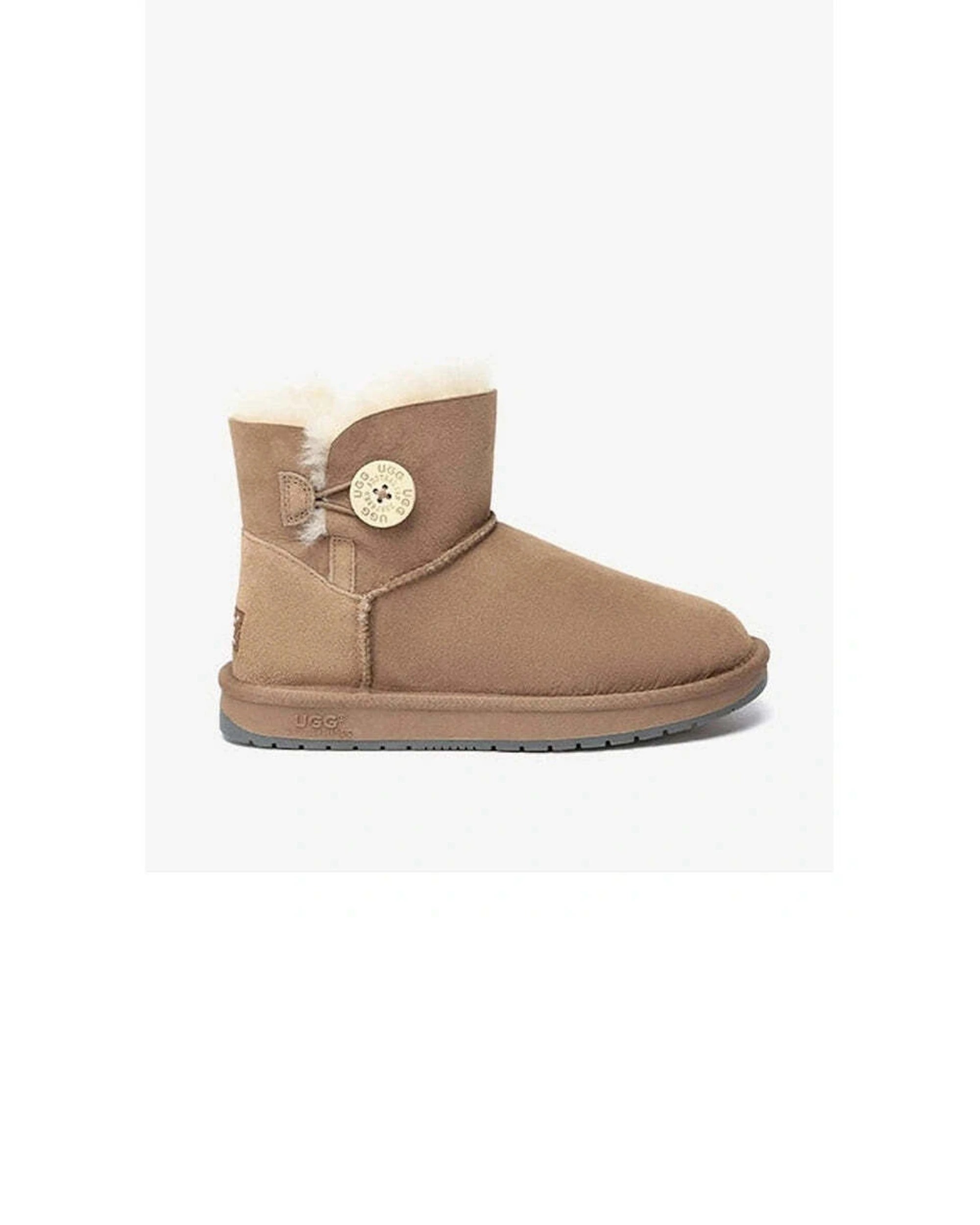 3 Australian Shepherd Ugg Unisex Mini Button Sheepskin Boots Chestnut - 37 - Brown, 3 of 6