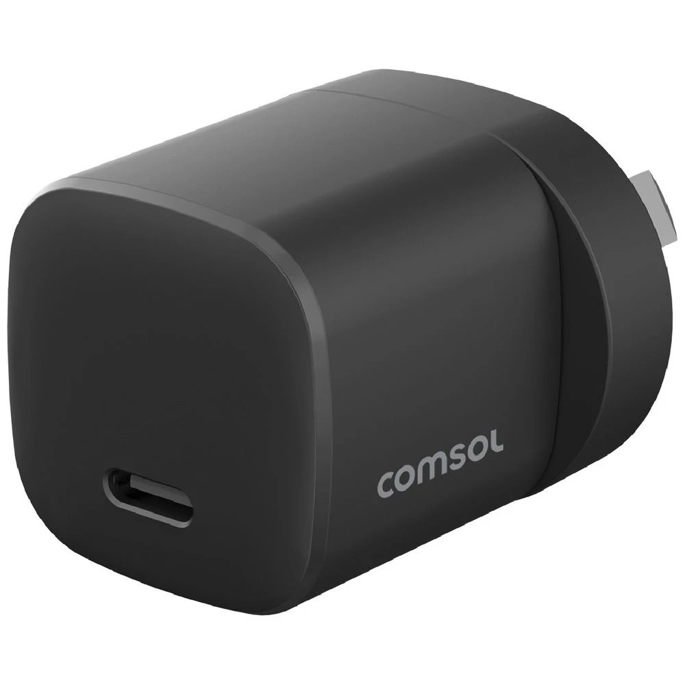 1 Comsol USB-C Wall Charger 30W Black, 1 of 6