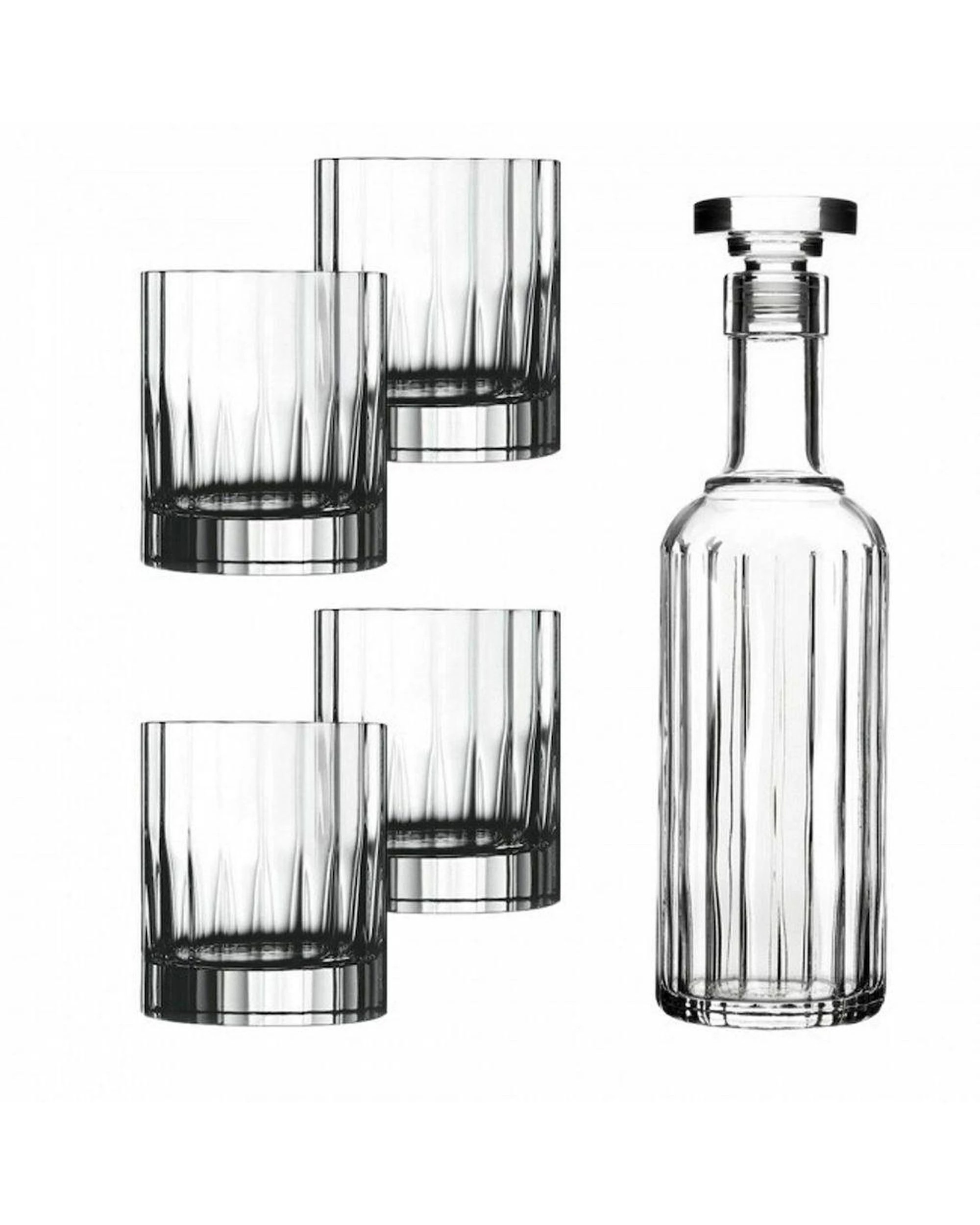 2 Luigi Bormioli Bach 5pc Spirit Set 700ml Decanter  4 x 300ml Tumblers - Clear, 2 of 3