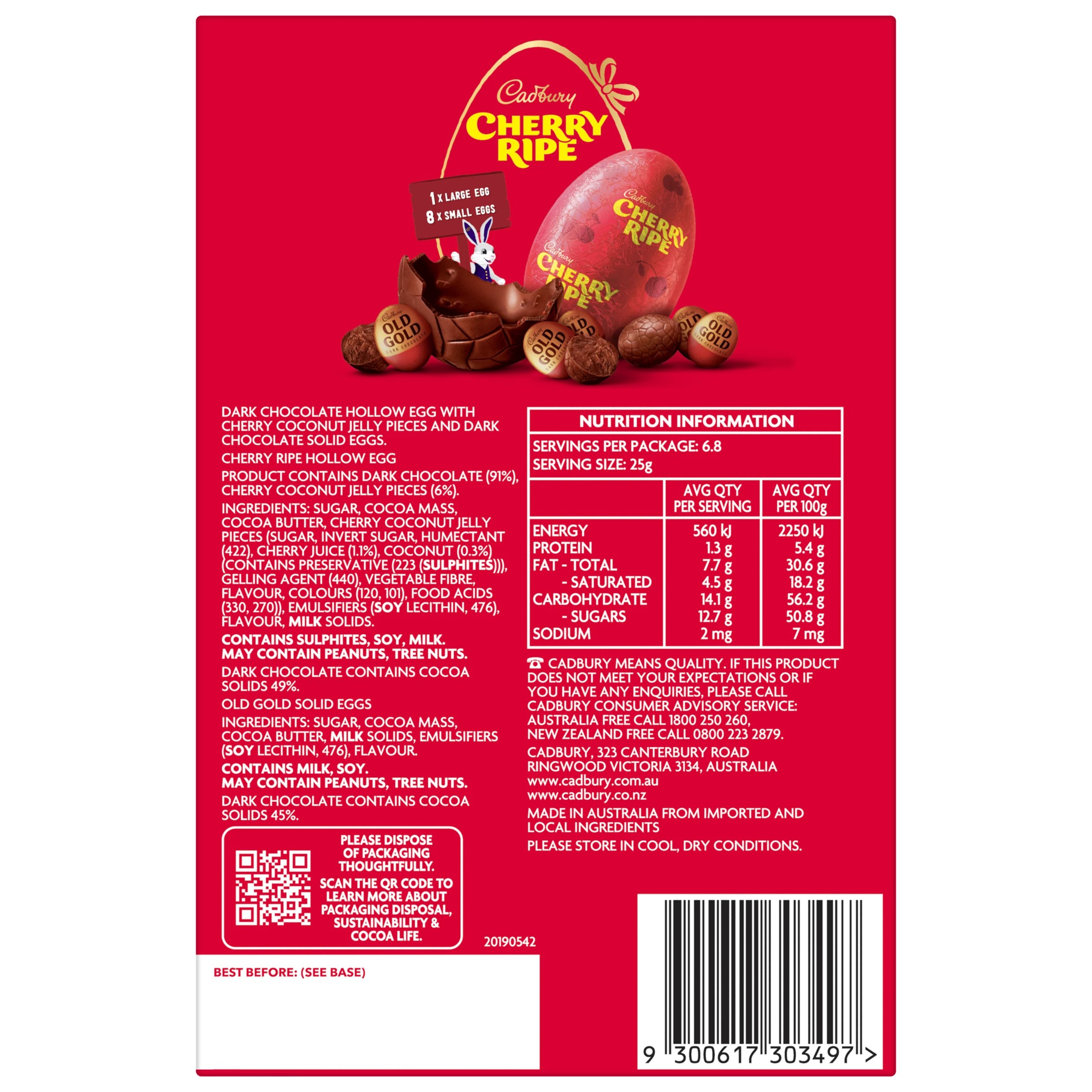 3 Cadbury Cherry Ripe Gift Box 171g, 3 of 6