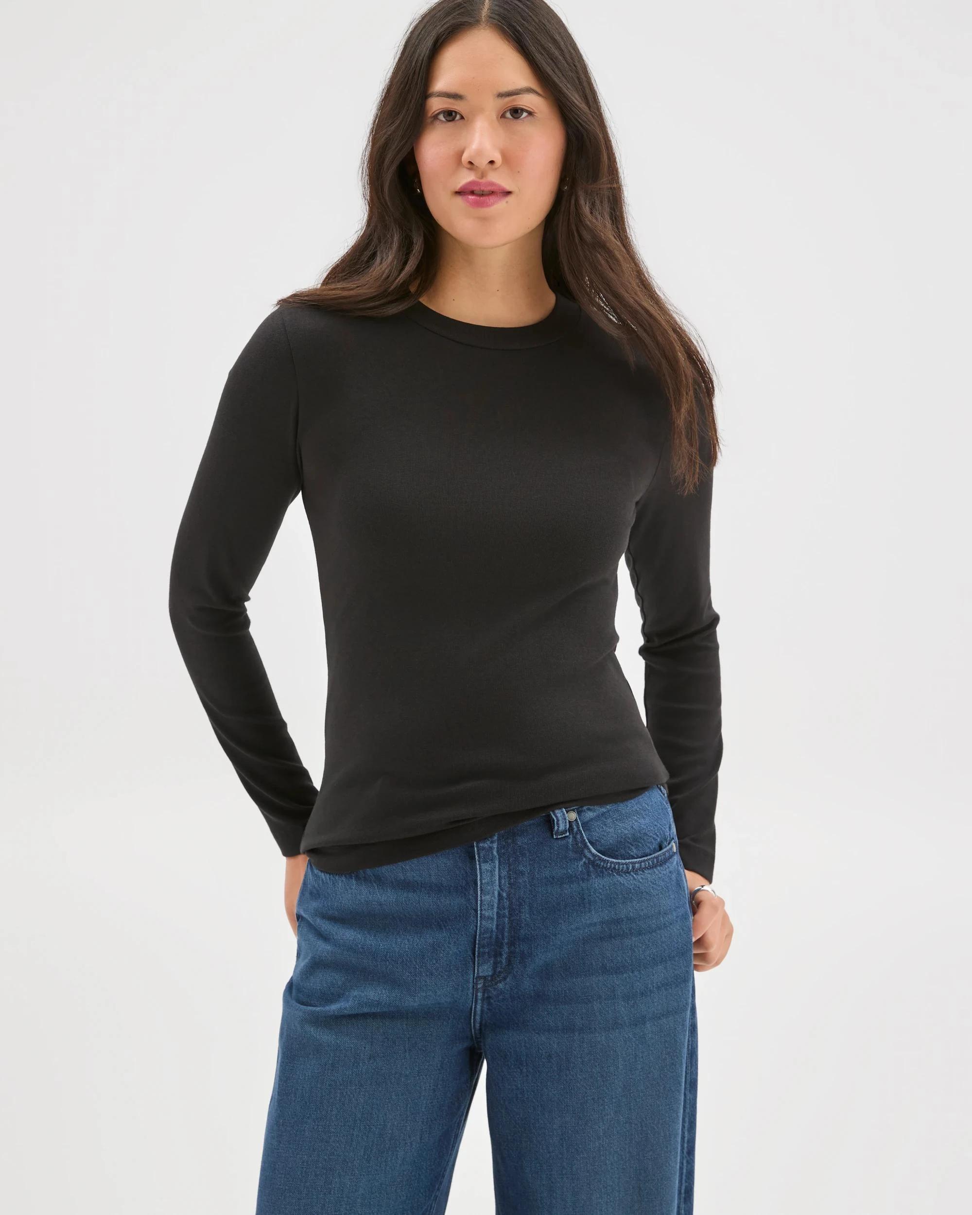 2 Target Woman Soft Touch Long Sleeve T-Shirt BLACK, 2 of 7